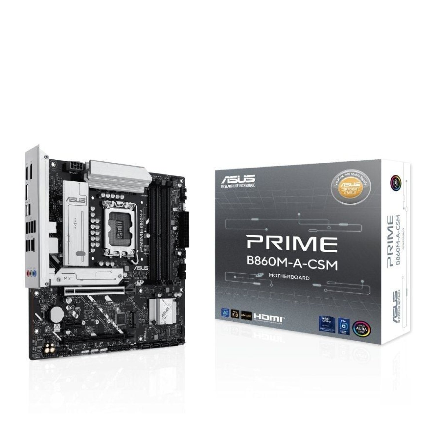 ASUS Prime B860M-A CSM · Socket LGA1851 · DDR5 · PCIe 5.0 · Micro ATX