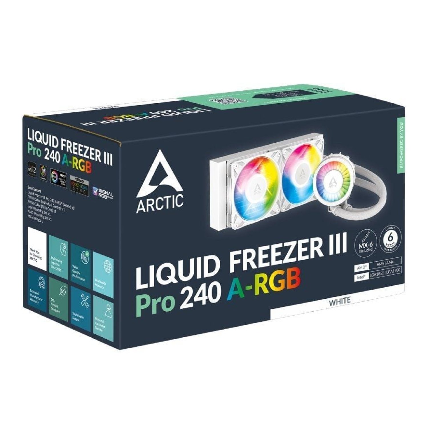Arctic Liquid Freezer III Pro 240 · Refrigeración Líquida A-RGB · Blanco