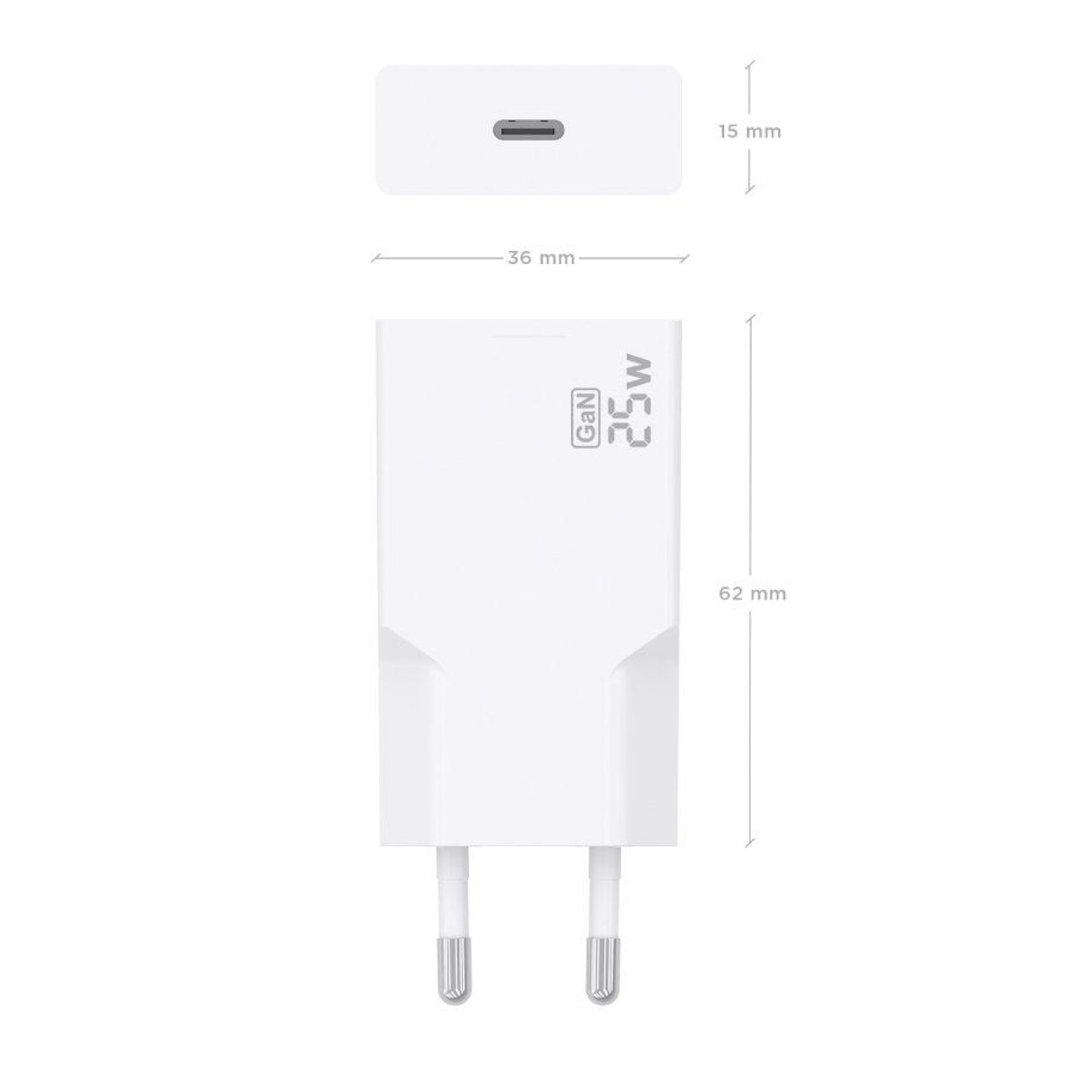Aisens Cargador GaN · 25W · 1x USB-C · Blanco