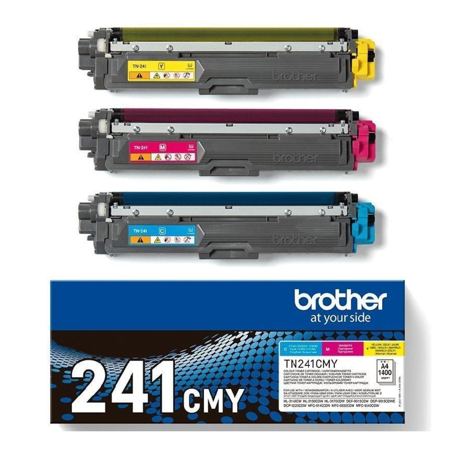 Brother TN241CMY · Tóner Original Multipack · Cian + Magenta + Amarillo