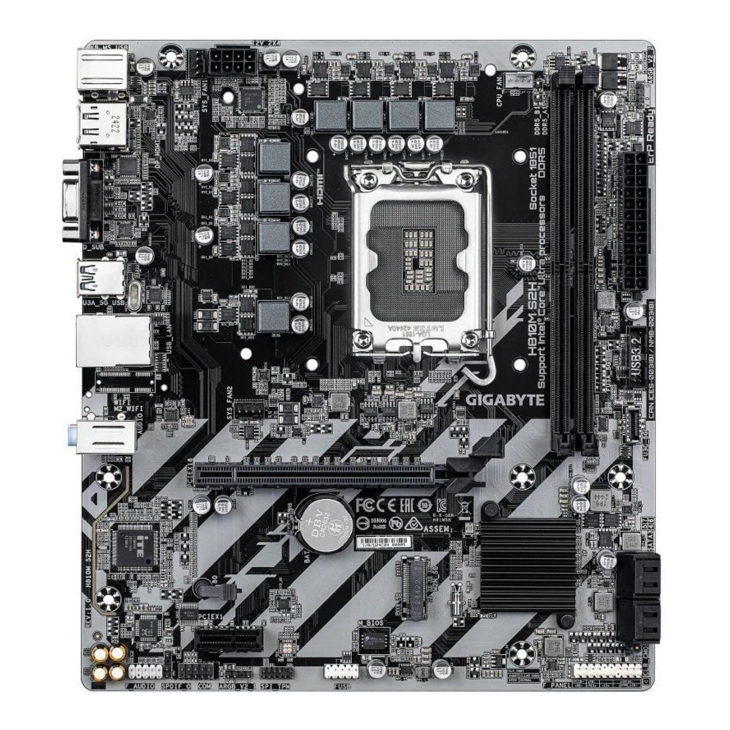 Gigabyte H810M S2H · Socket LGA 1851 · DDR5 · PCIe 4.0 · Micro ATX