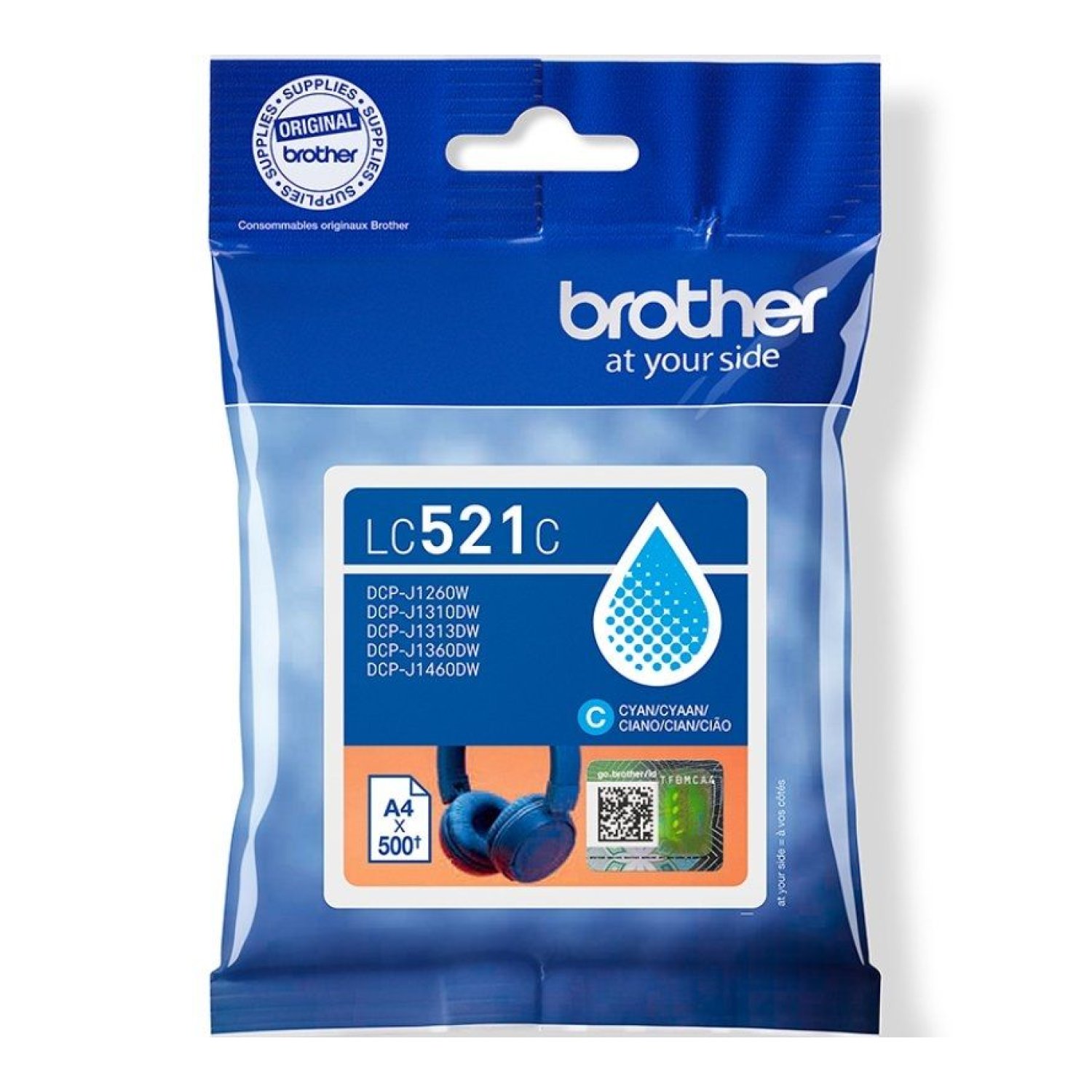 Brother LC521C · Cartucho de Tinta Original · Cian