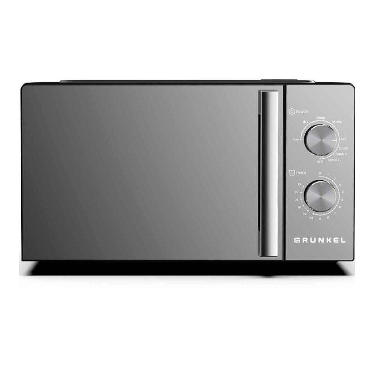 Grunkel MWG-20 · Microondas con Grill · 800W · 20L · Negro Espejo