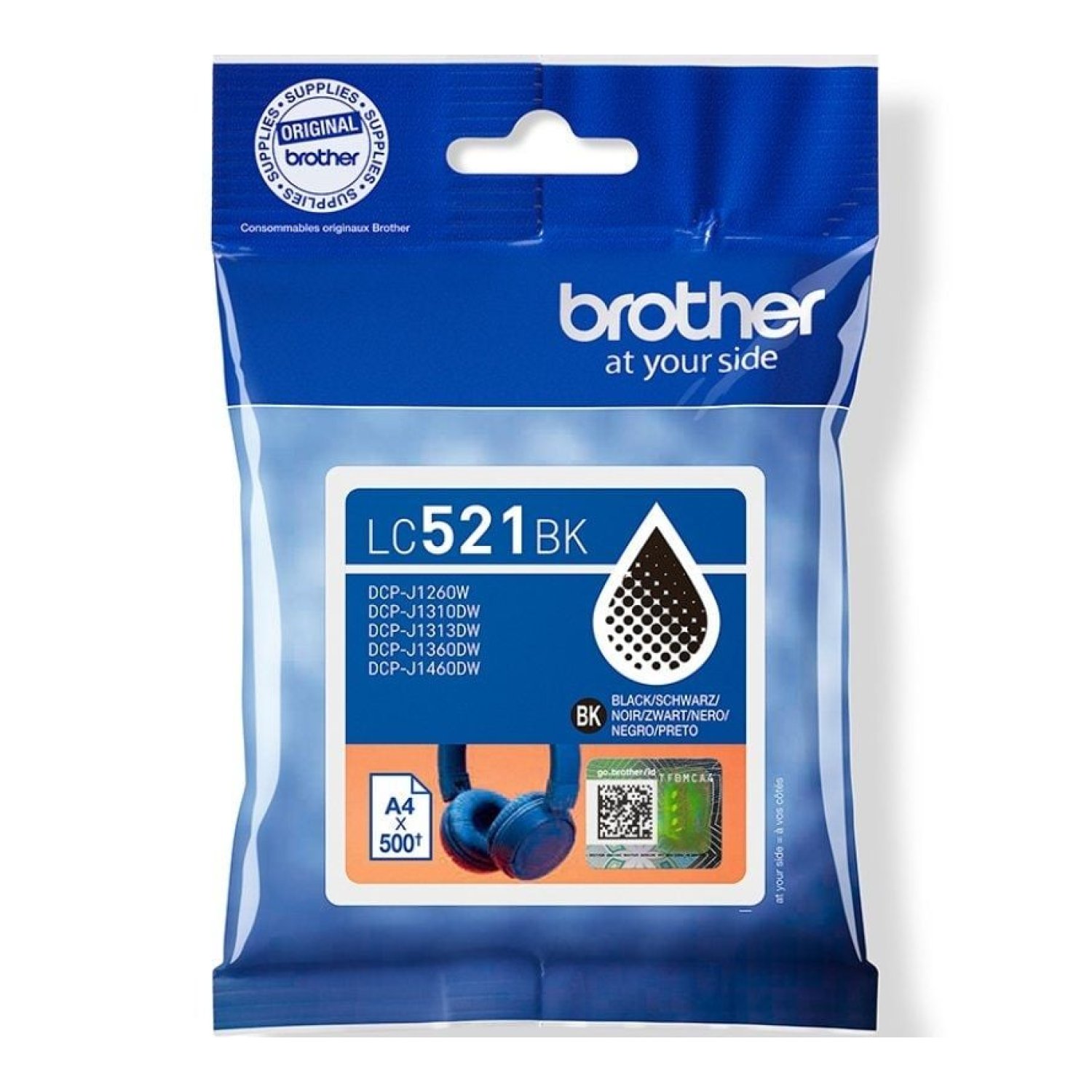 Brother Cartucho LC521BK · Tinta Negra · Original