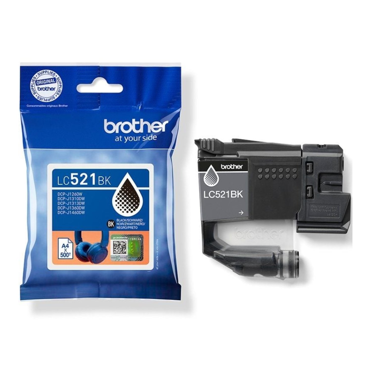 Brother Cartucho LC521BK · Tinta Negra · Original