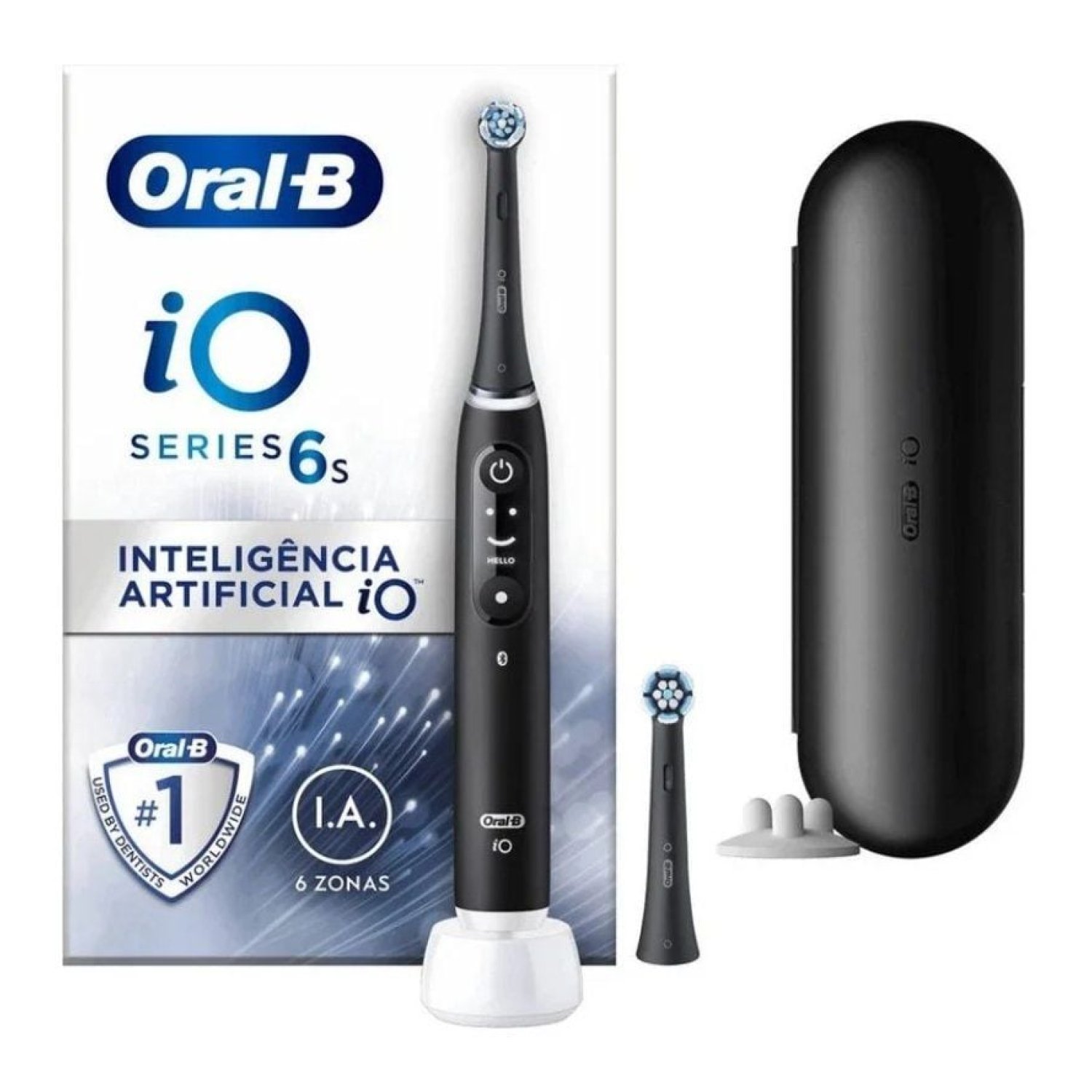 Braun Oral-B iO 6 · Cepillo Dental Eléctrico · Negro · Incluye 2 Recambios