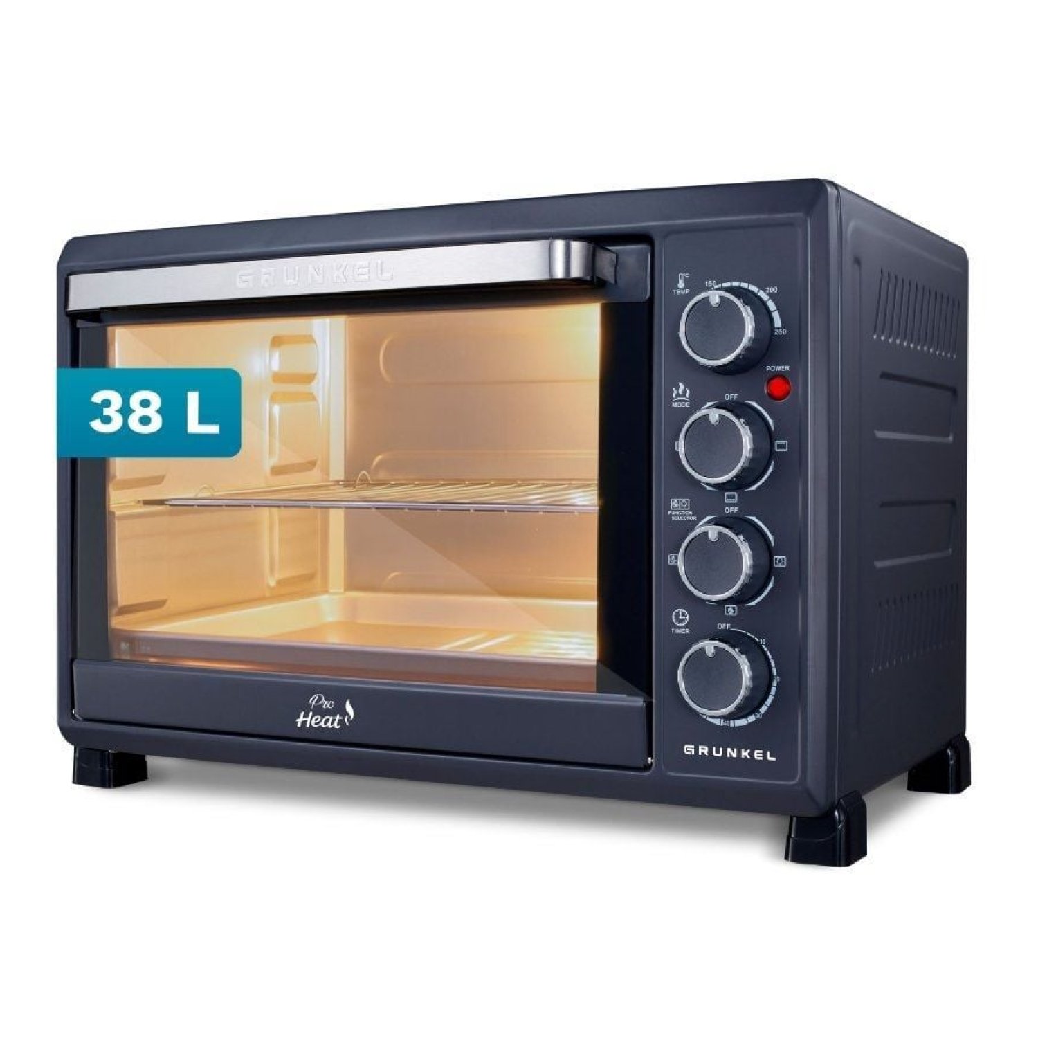 Grunkel HR-38PRO · Horno Sobremesa · 38L · 2000W · Negro