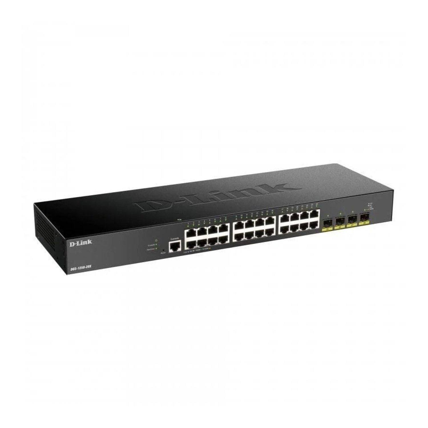 D-Link DGS-1250-28X · 28 Puertos Gigabit · 10/100/1000 RJ-45 · 4 SFP