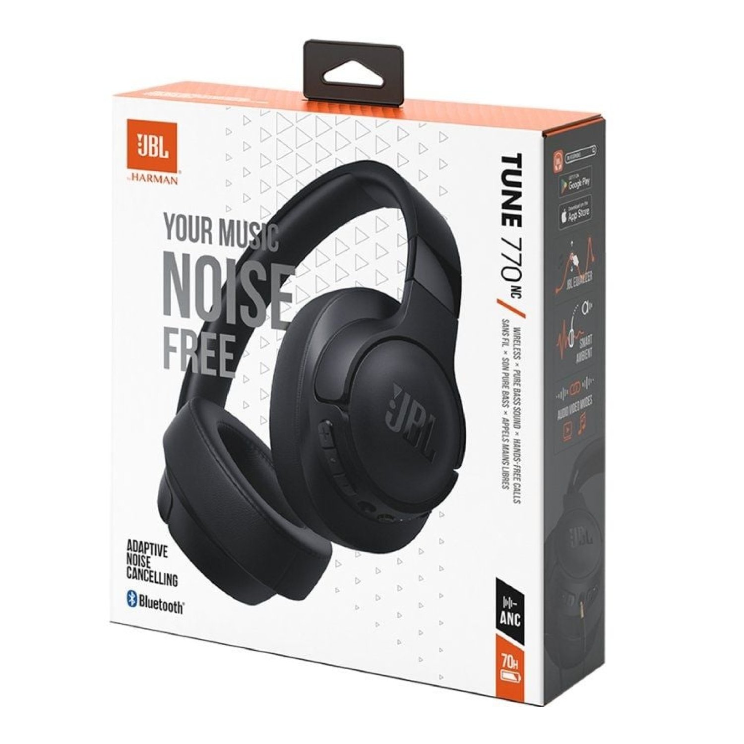 JBL Tune 770NC · Auriculares Inalámbricos · Bluetooth · Micrófono · Negros