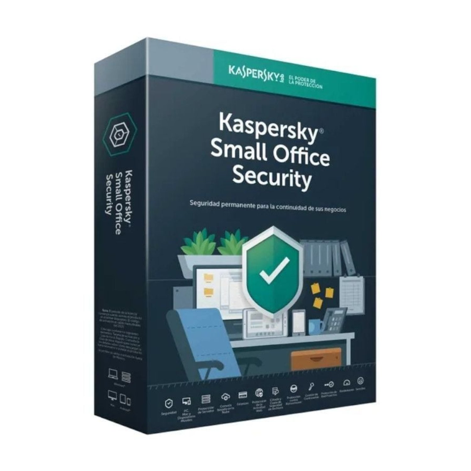 Kaspersky Small Office Security · 5 Dispositivos + 1 Servidor · 1 Año