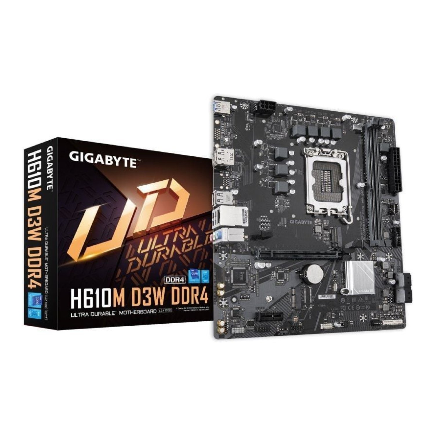 Gigabyte H610M D3W · Socket 1700 · DDR4 · PCIe 4.0 · Micro ATX