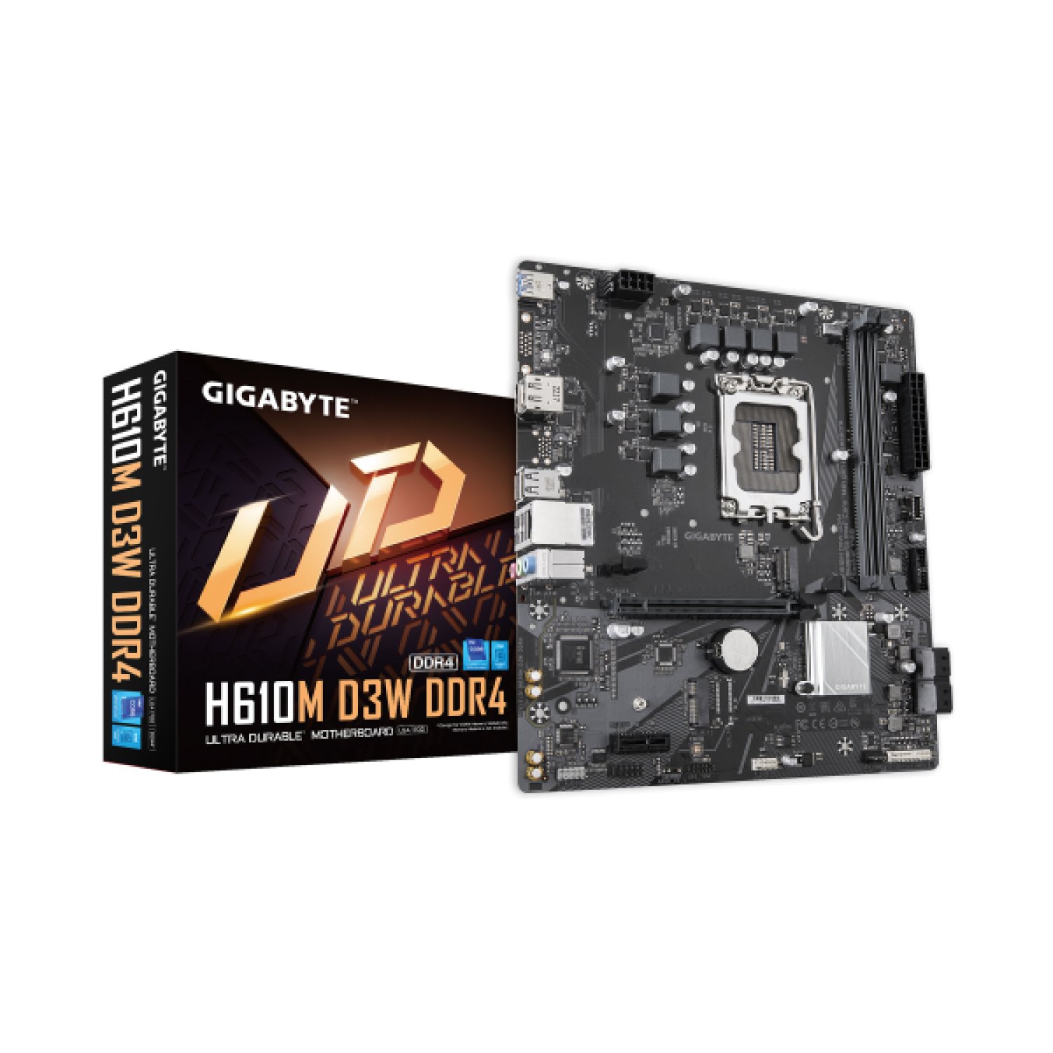 Gigabyte H610M D3W · Socket 1700 · DDR4 · PCIe 4.0 · Micro ATX