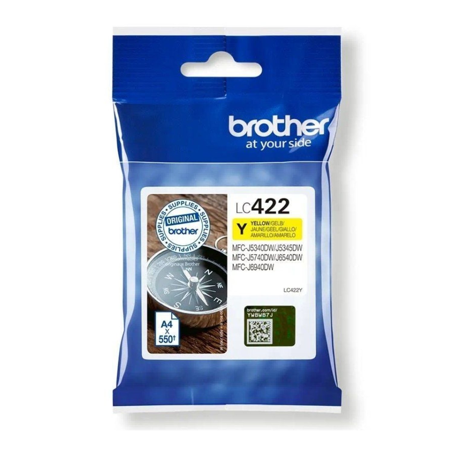 Brother LC-422 · Cartucho de Tinta Original · Amarillo