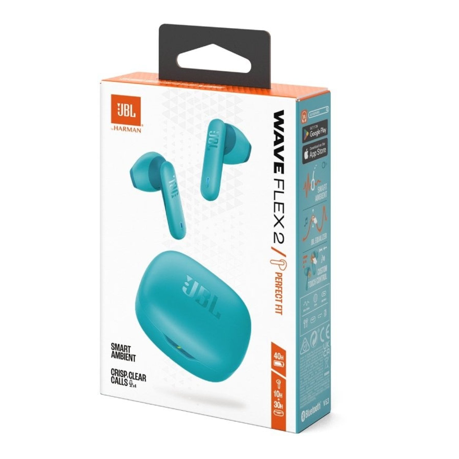 JBL Wave Flex · Auriculares Bluetooth · 10h Autonomía · Estuche Carga · Azules
