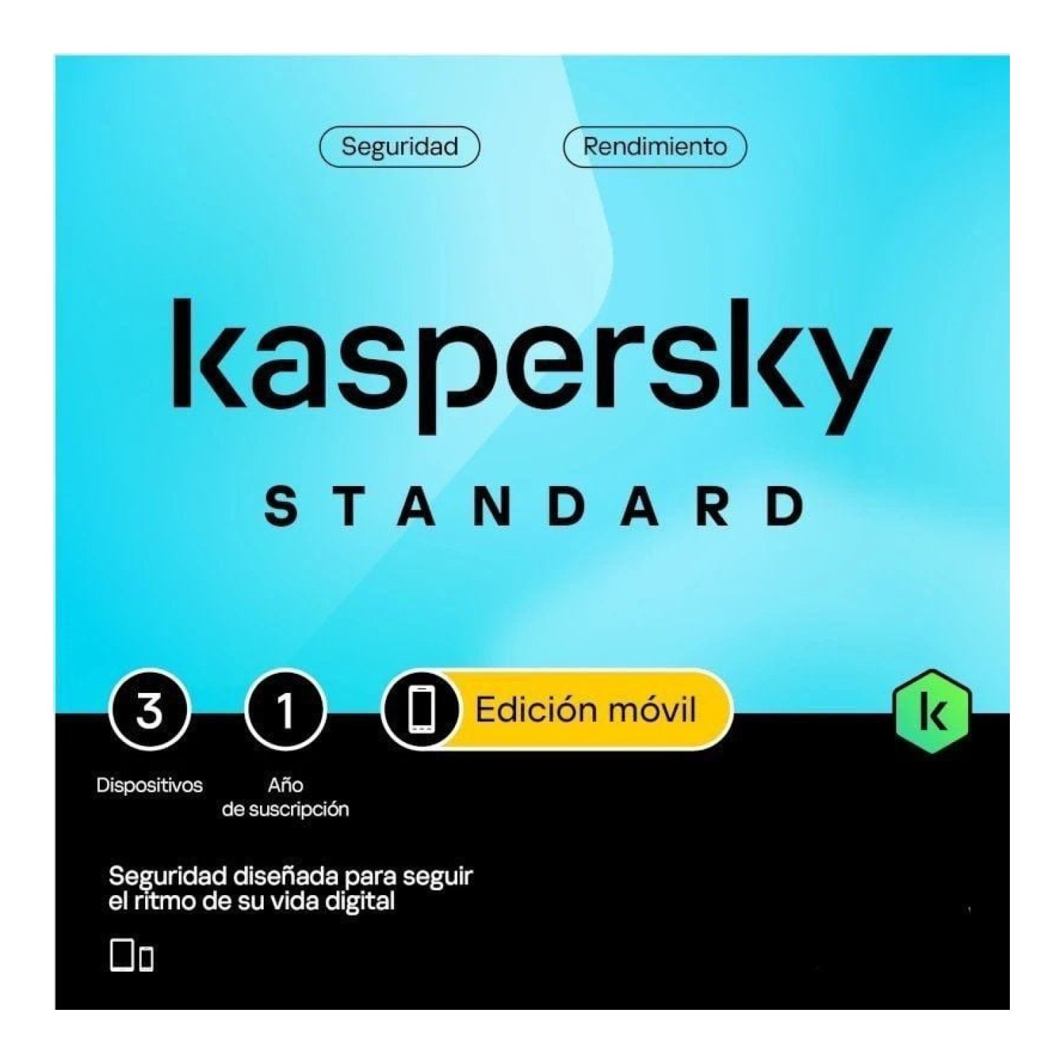 Kaspersky Standard Mobile · Android · 3 Dispositivos · 1 Año