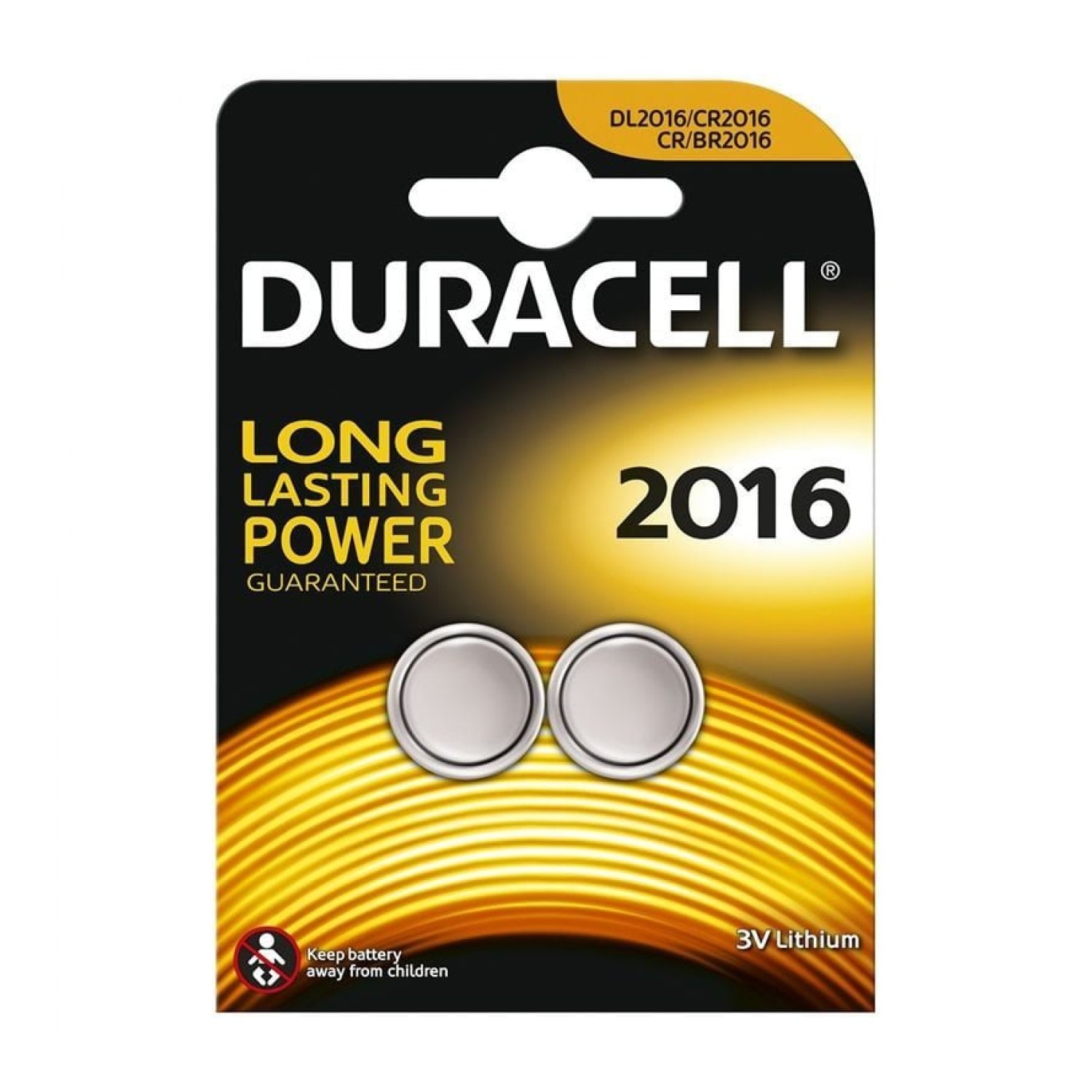 Duracell · Pilas de Botón DL2016 · 3V · Pack 2 unidades