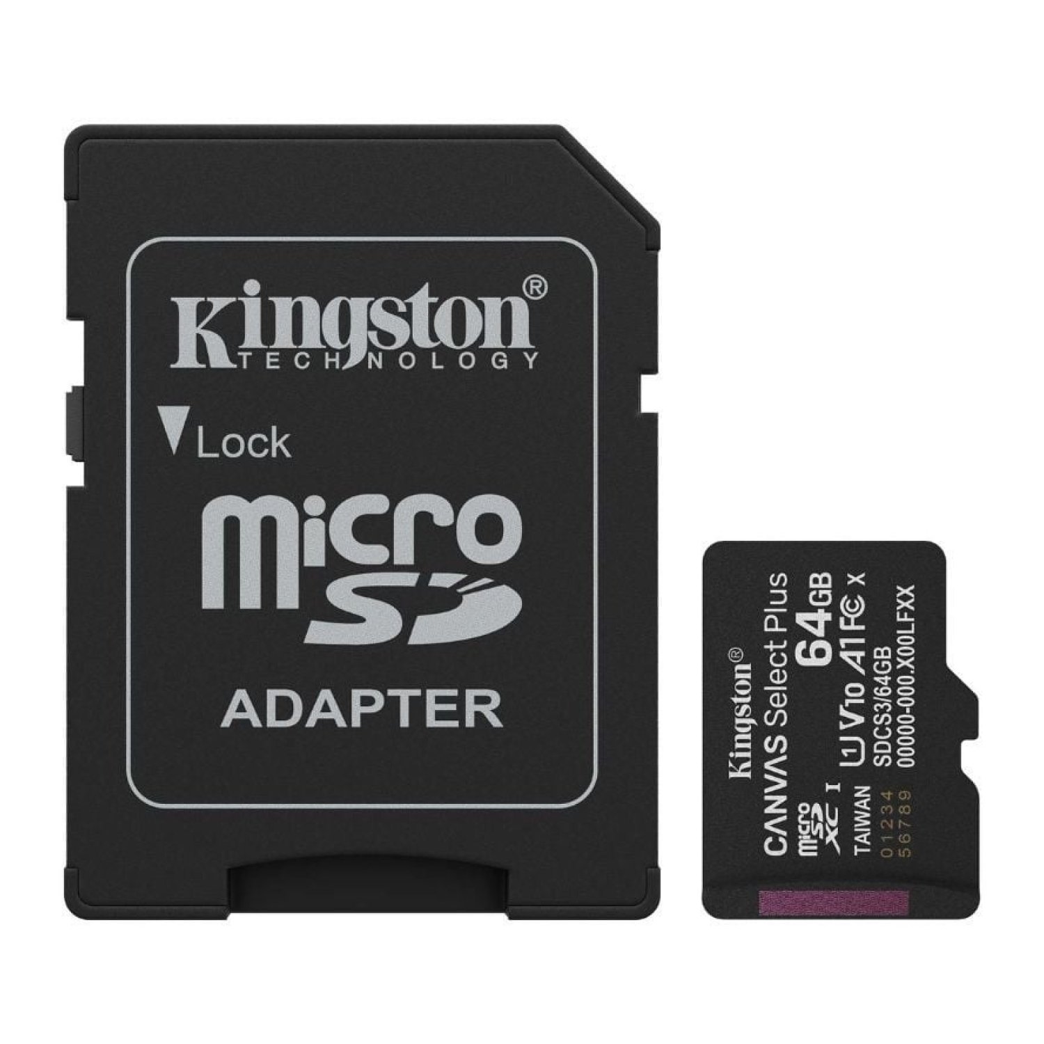 Kingston Canvas Select Plus · microSD XC 64GB · Clase 10 · 100MB/s · Con Adaptador