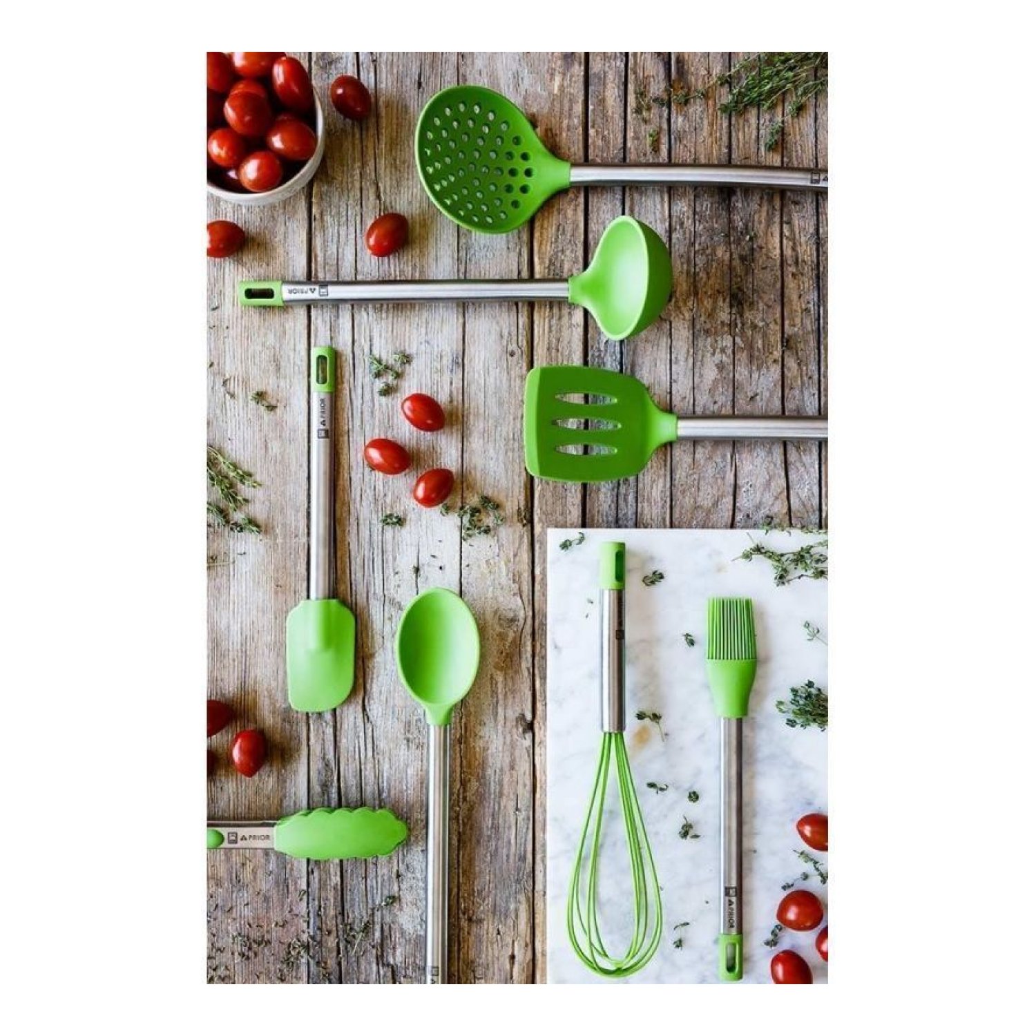 Bra Prior · Espumadera · Verde · Acero Inoxidable