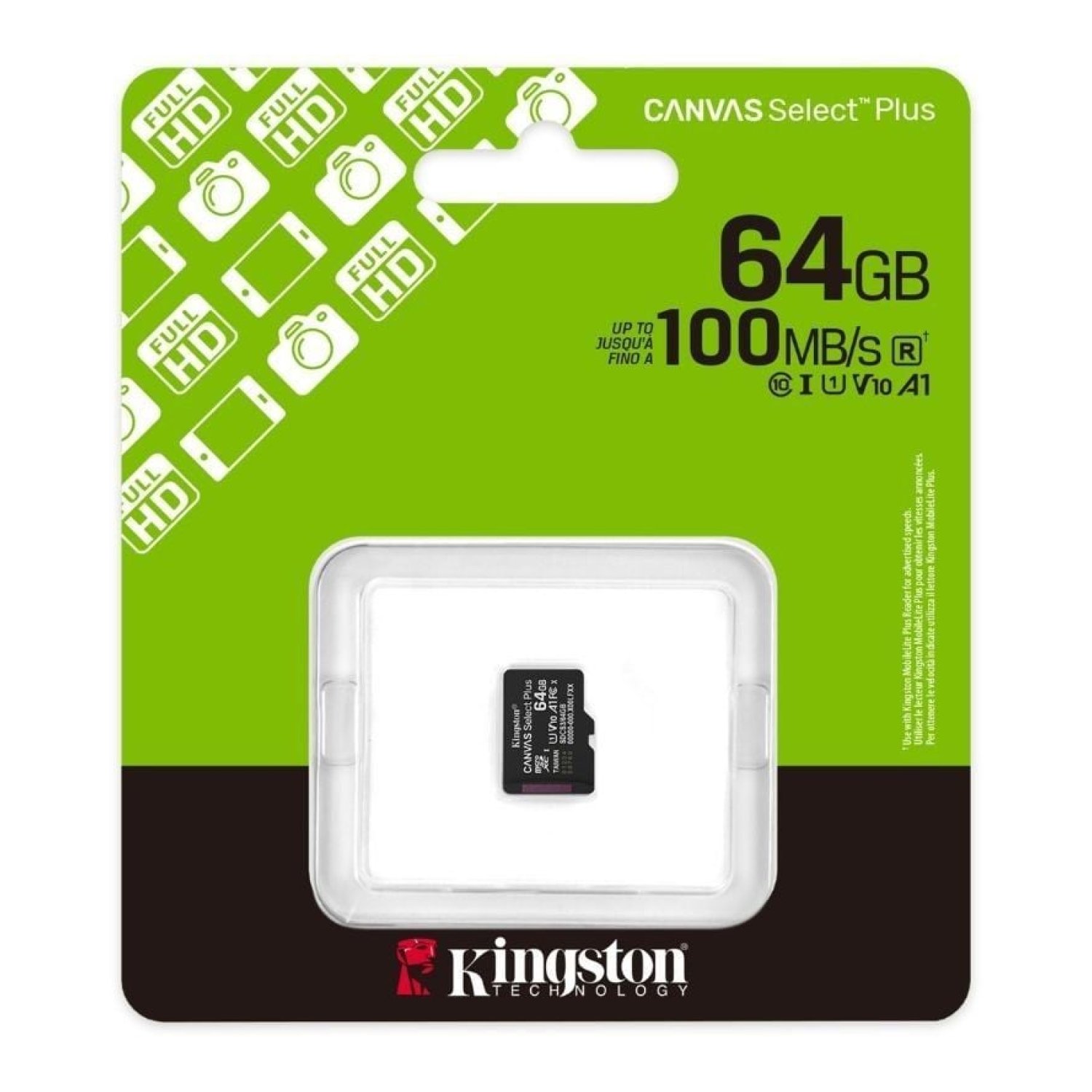 Kingston Canvas Select Plus · 64GB microSD XC · Clase 10 · 100MB/s