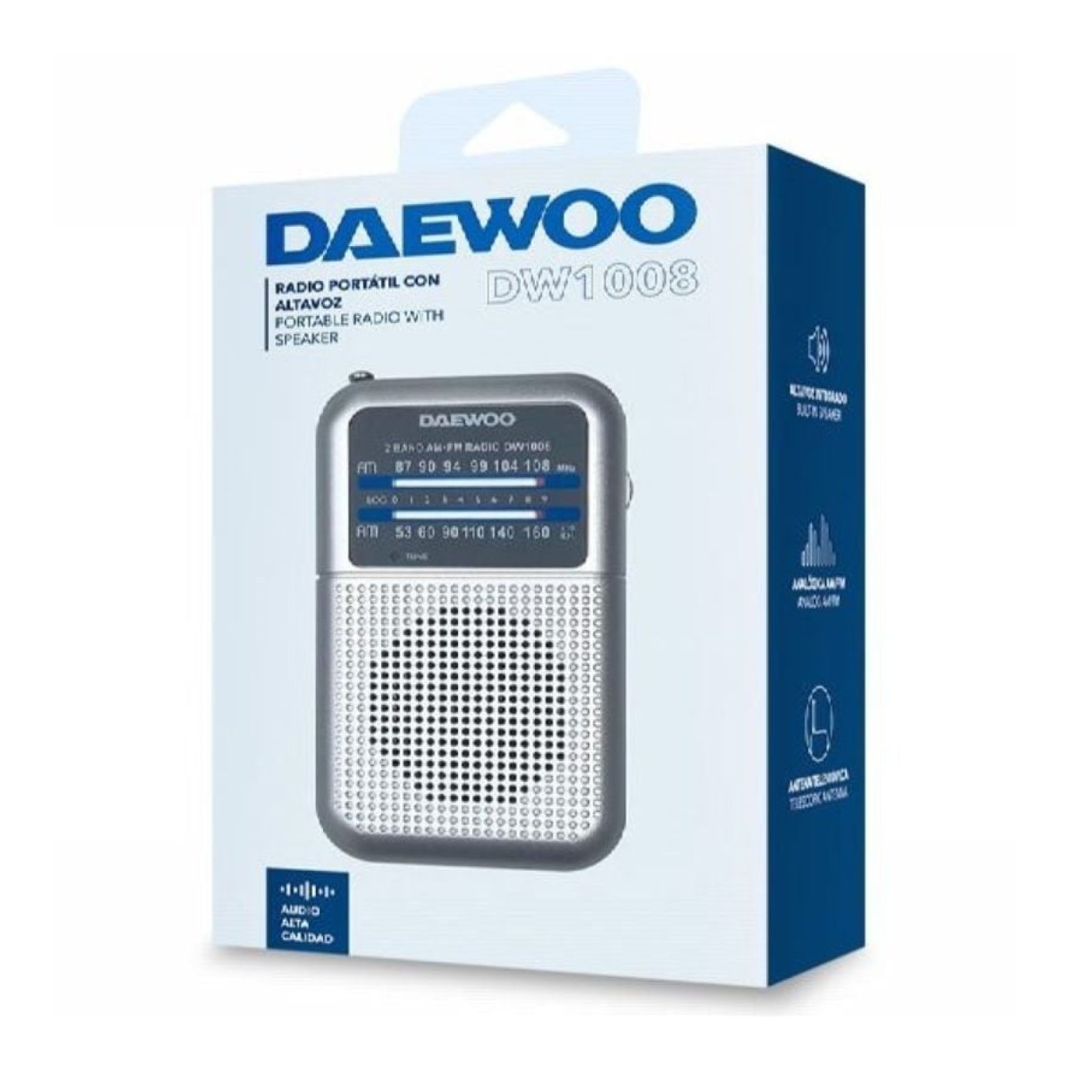 Daewoo DW1008 · Radio Portátil · Plata
