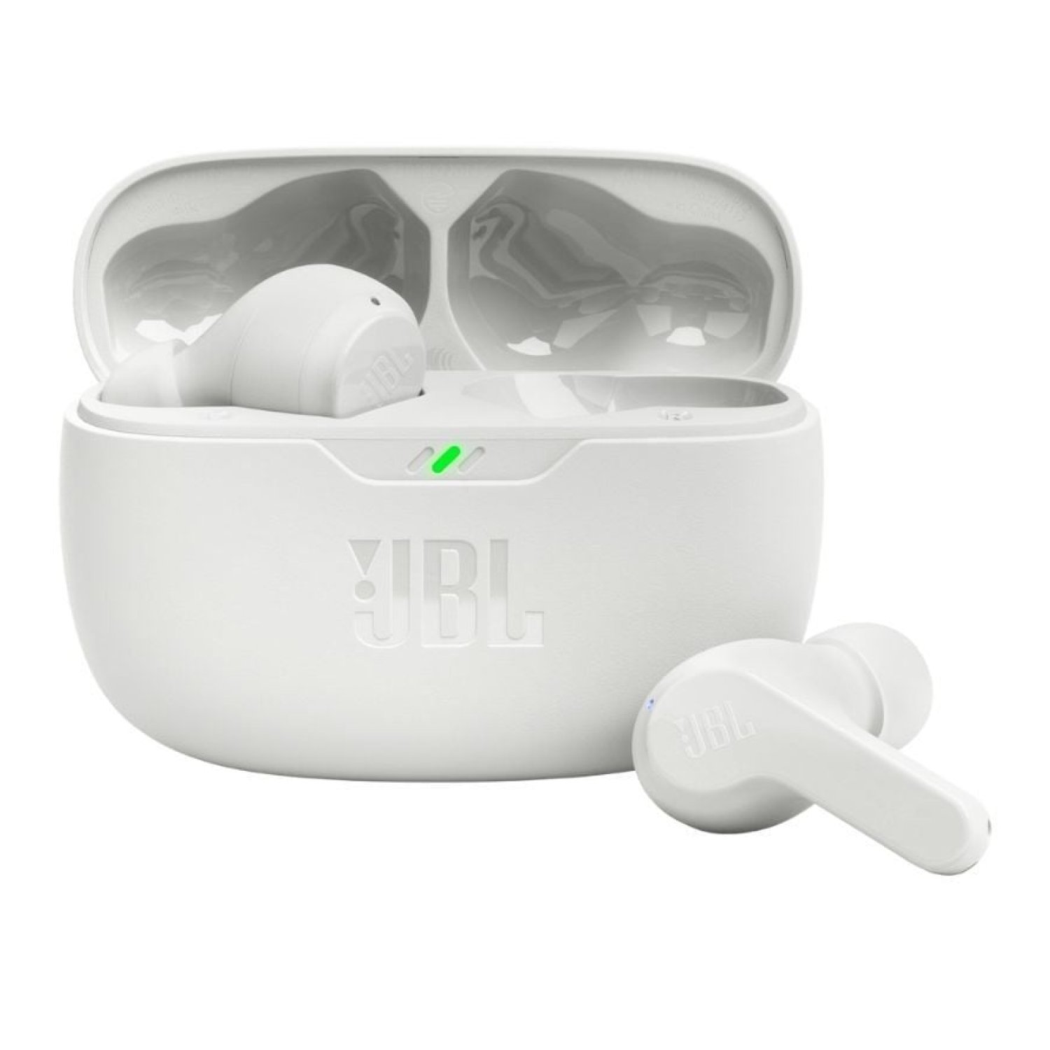 JBL Wave Beam · Auriculares Bluetooth · 8h Autonomía · Estuche de Carga · Blanco