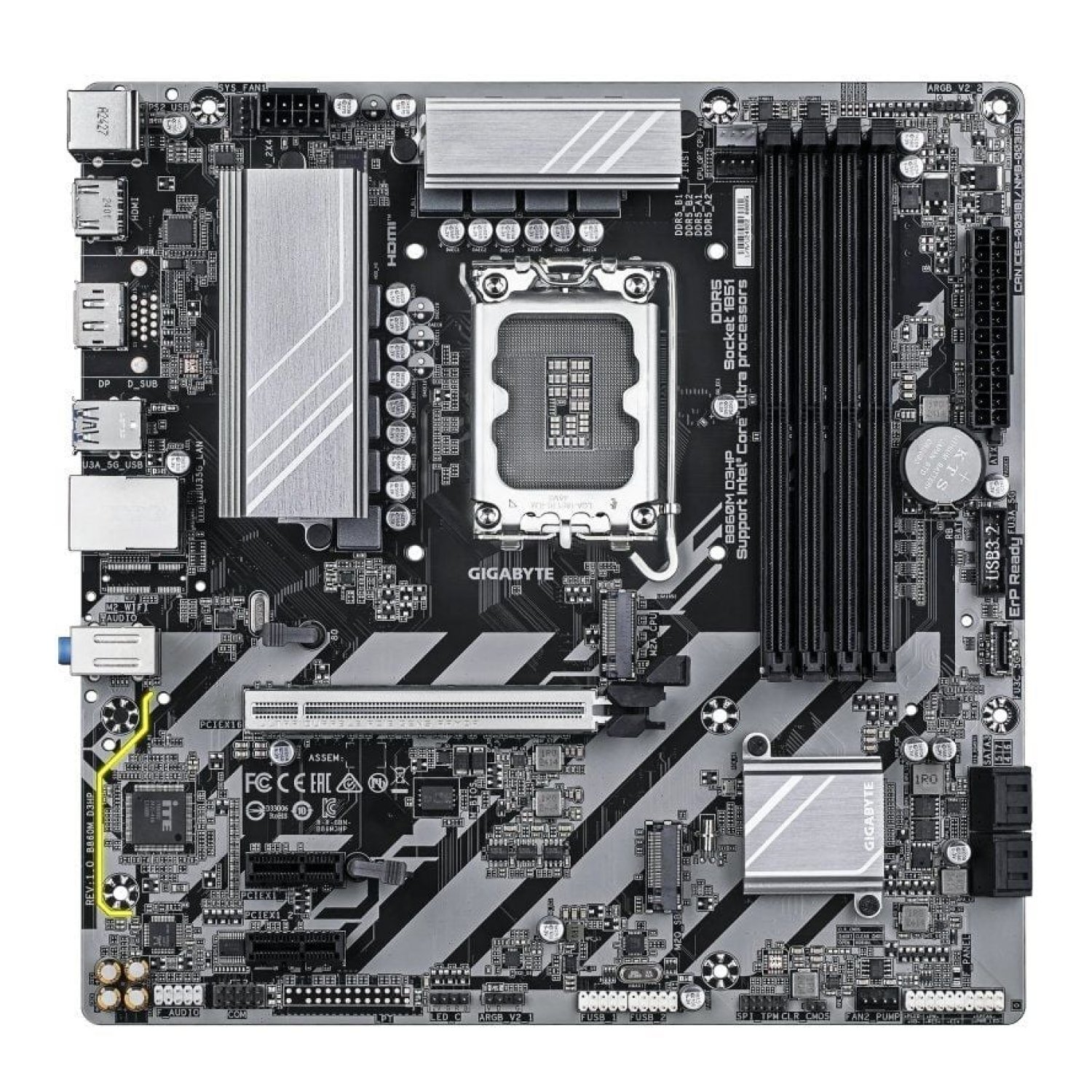 Gigabyte B860M D3HP · Socket 1851 · DDR5 · PCIe 5.0 · Micro ATX