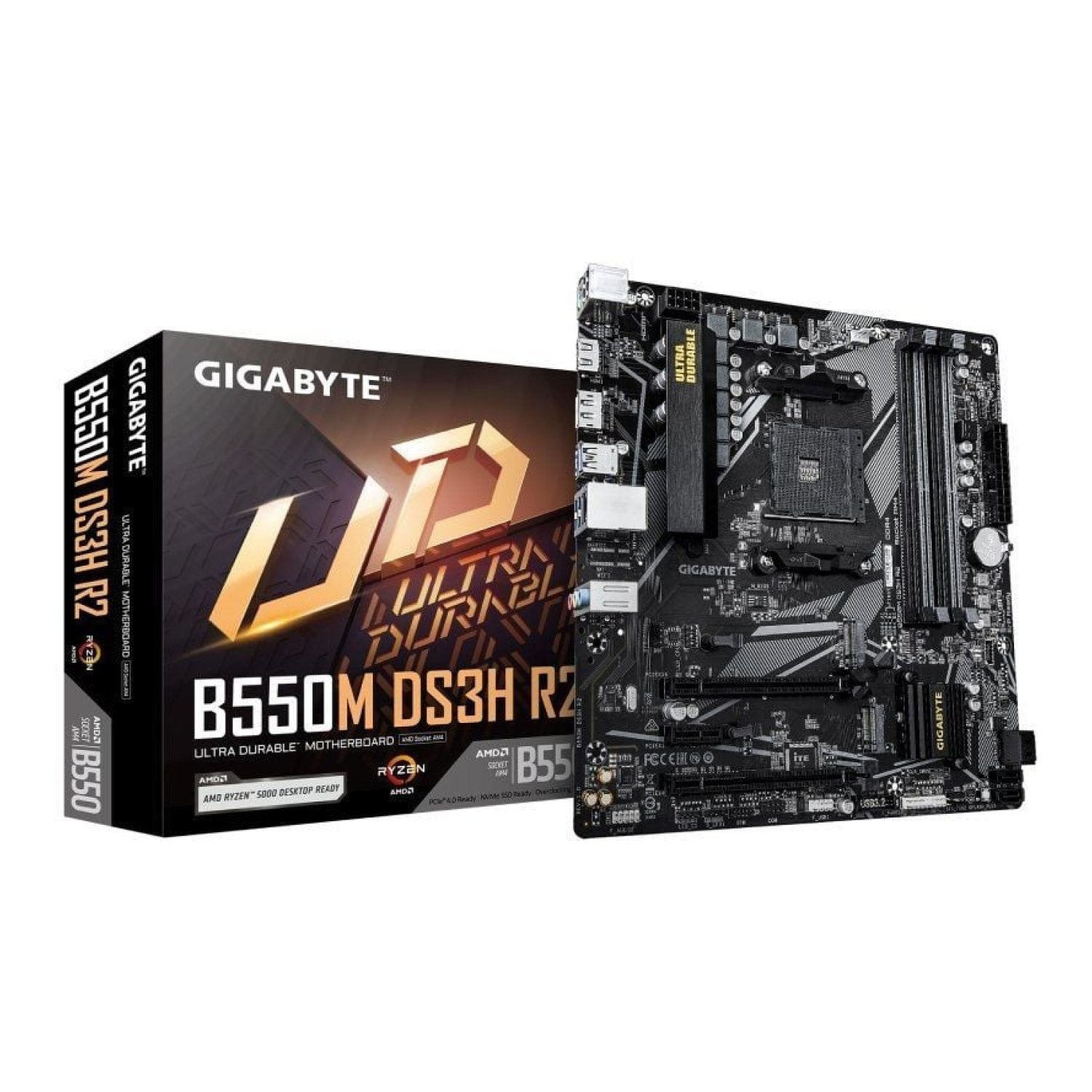 Gigabyte B550M DS3H R2 · Socket AM4 · Micro ATX · DDR4 · PCIe 4.0