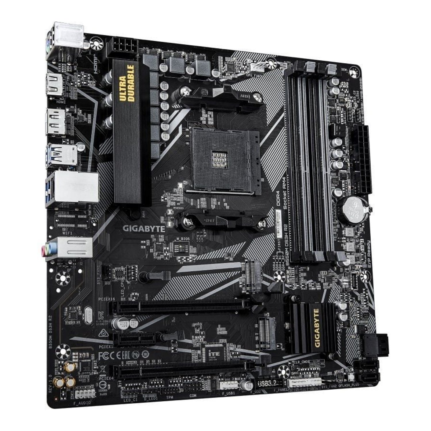 Gigabyte B550M DS3H R2 · Socket AM4 · Micro ATX · DDR4 · PCIe 4.0