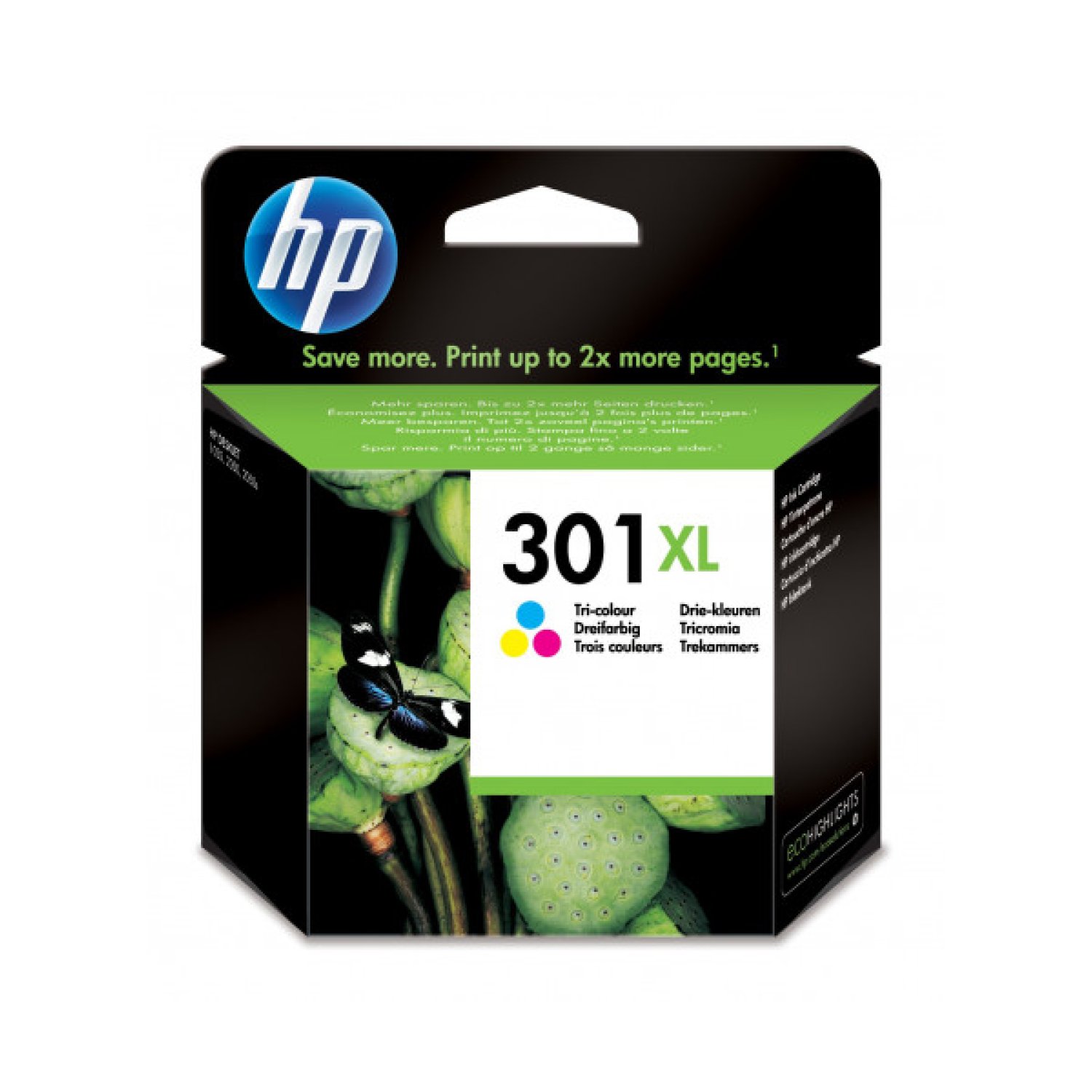 HP Cartucho Tinta nº301 XL · Alta Capacidad · Tricolor