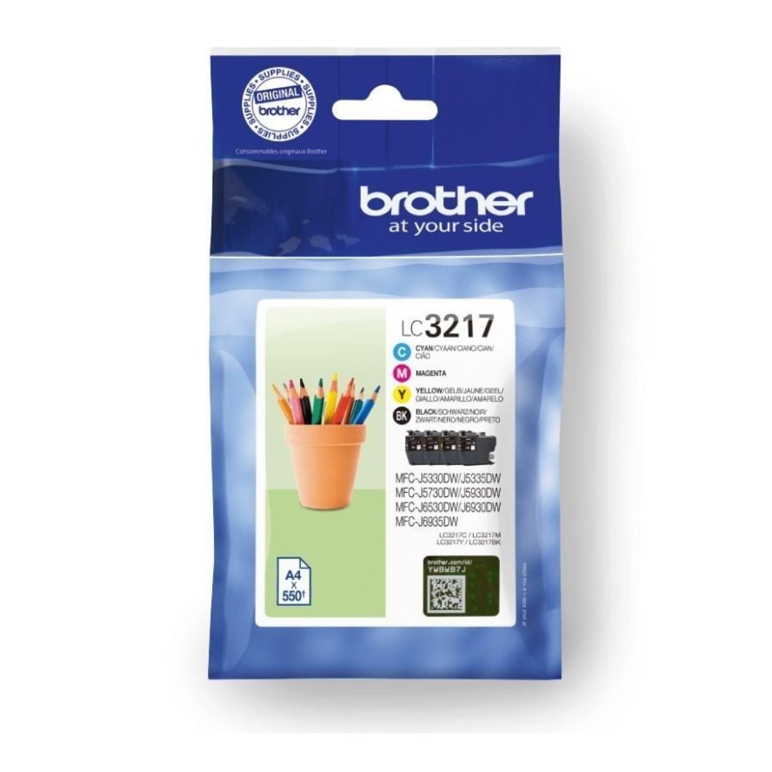 Brother LC3217VAL · Cartucho Multipack · Negro + Cian + Magenta + Amarillo