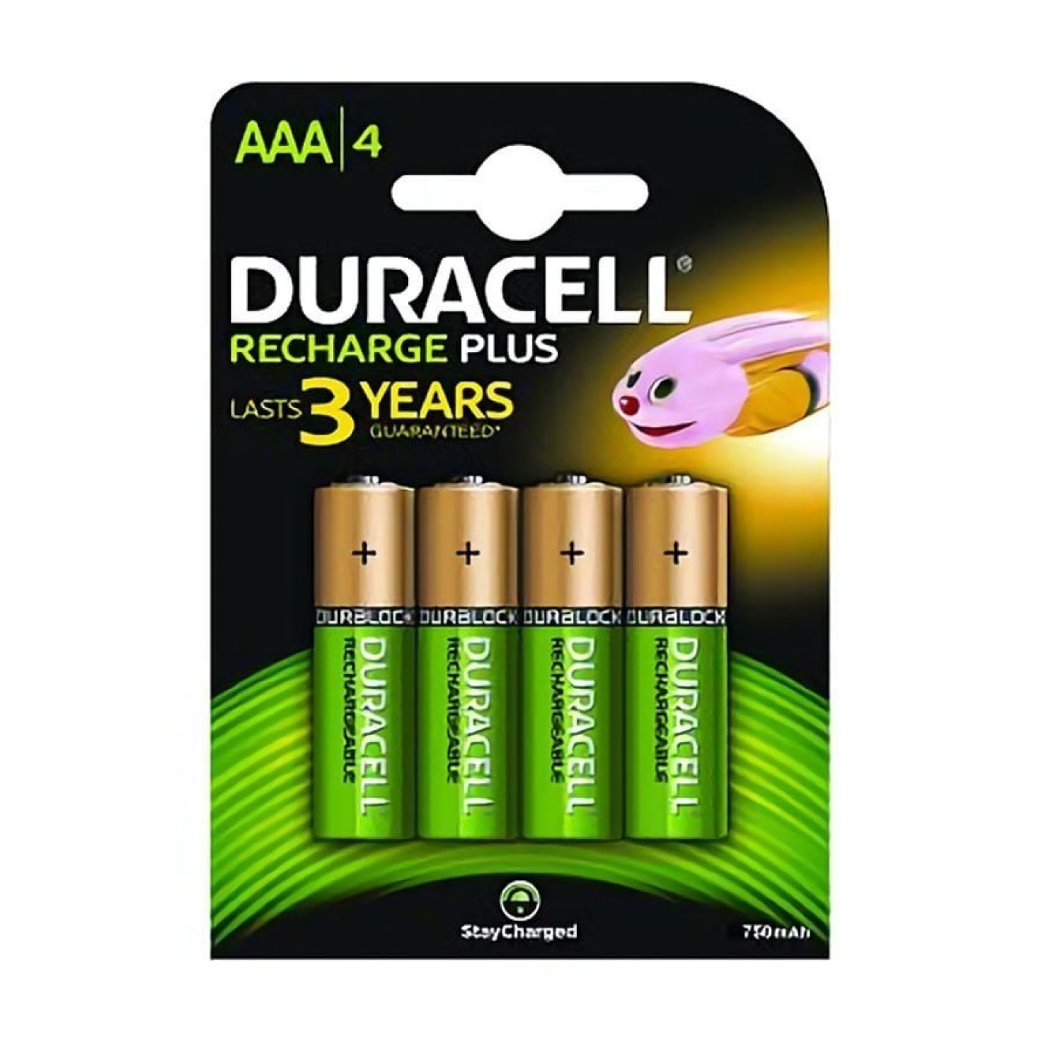 Duracell · Pilas AAA Recargables · Pack 4 Unidades · 1.2V