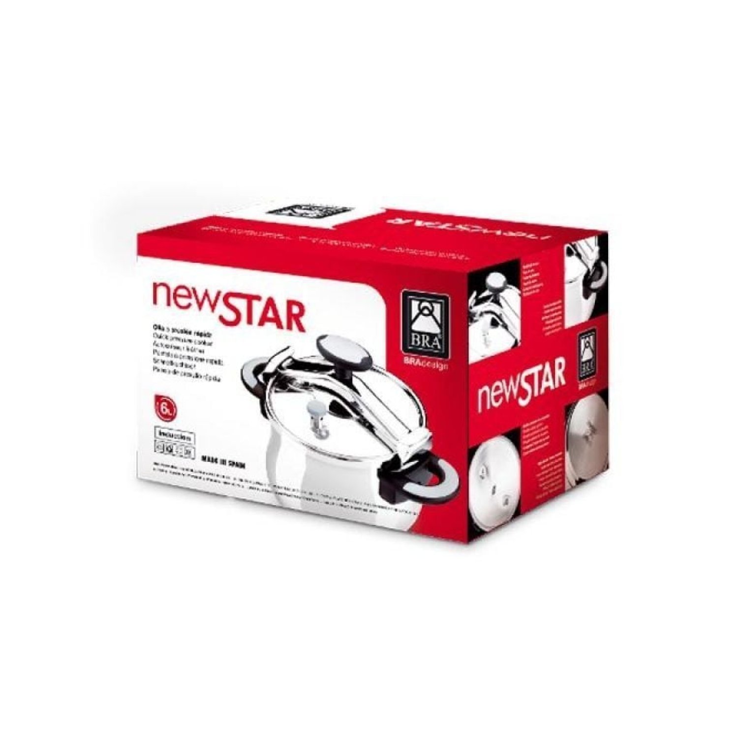 Bra New Star · Olla a Presión · 22cm · 4,5L · Acero Inoxidable · Inducción