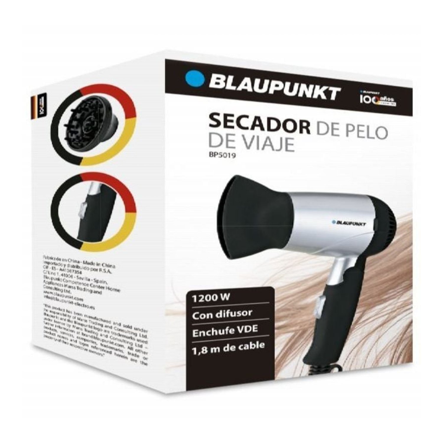 Blaupunkt BP5019 · Secador · 1200W · Negro y Plata