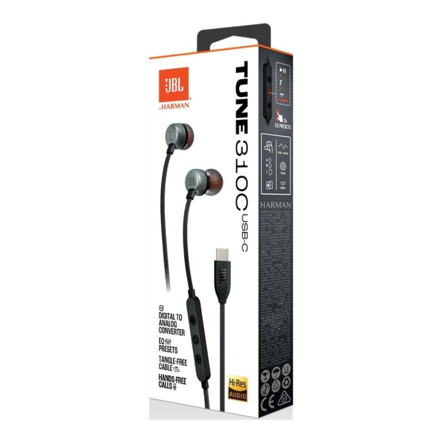 JBL Tune 310C · Auriculares Intrauditivos · Micrófono · Negro