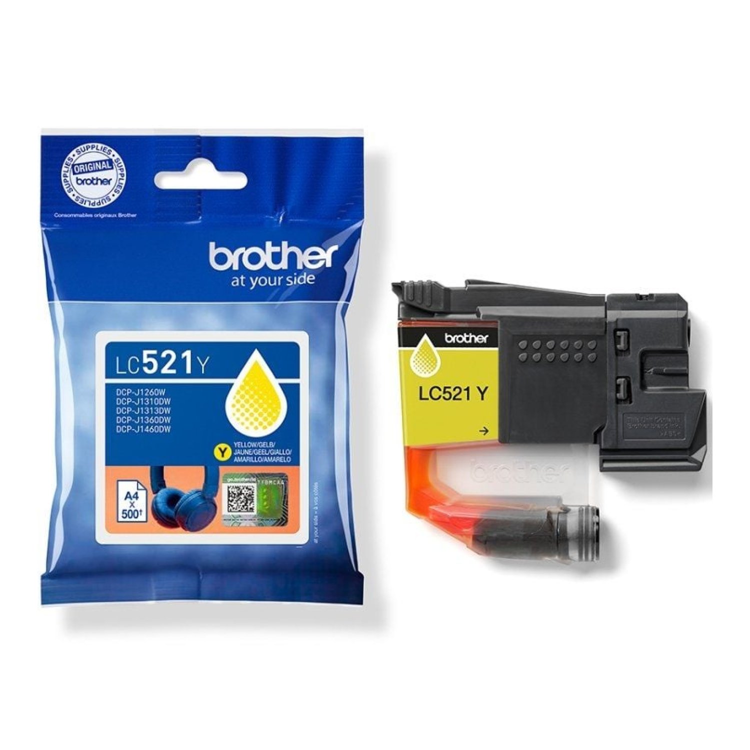 Brother LC521Y · Cartucho de Tinta Original · Amarillo