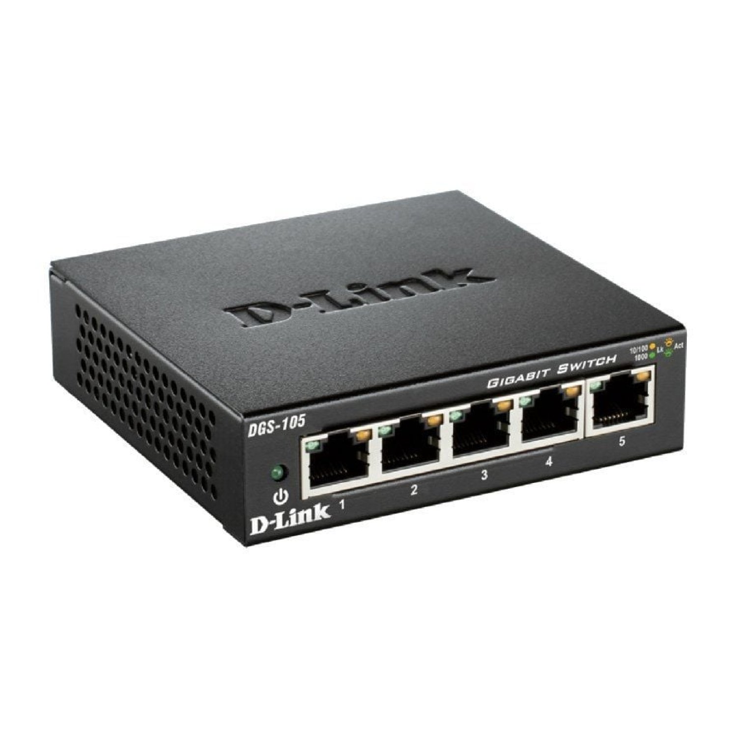 D-Link DGS-105 · Switch 5 Puertos · Gigabit 10/100/1000 Mbps · RJ-45