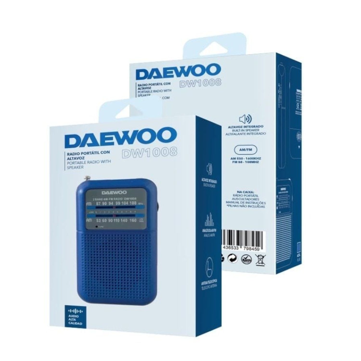 Daewoo DW1008 · Radio Portátil · Azul