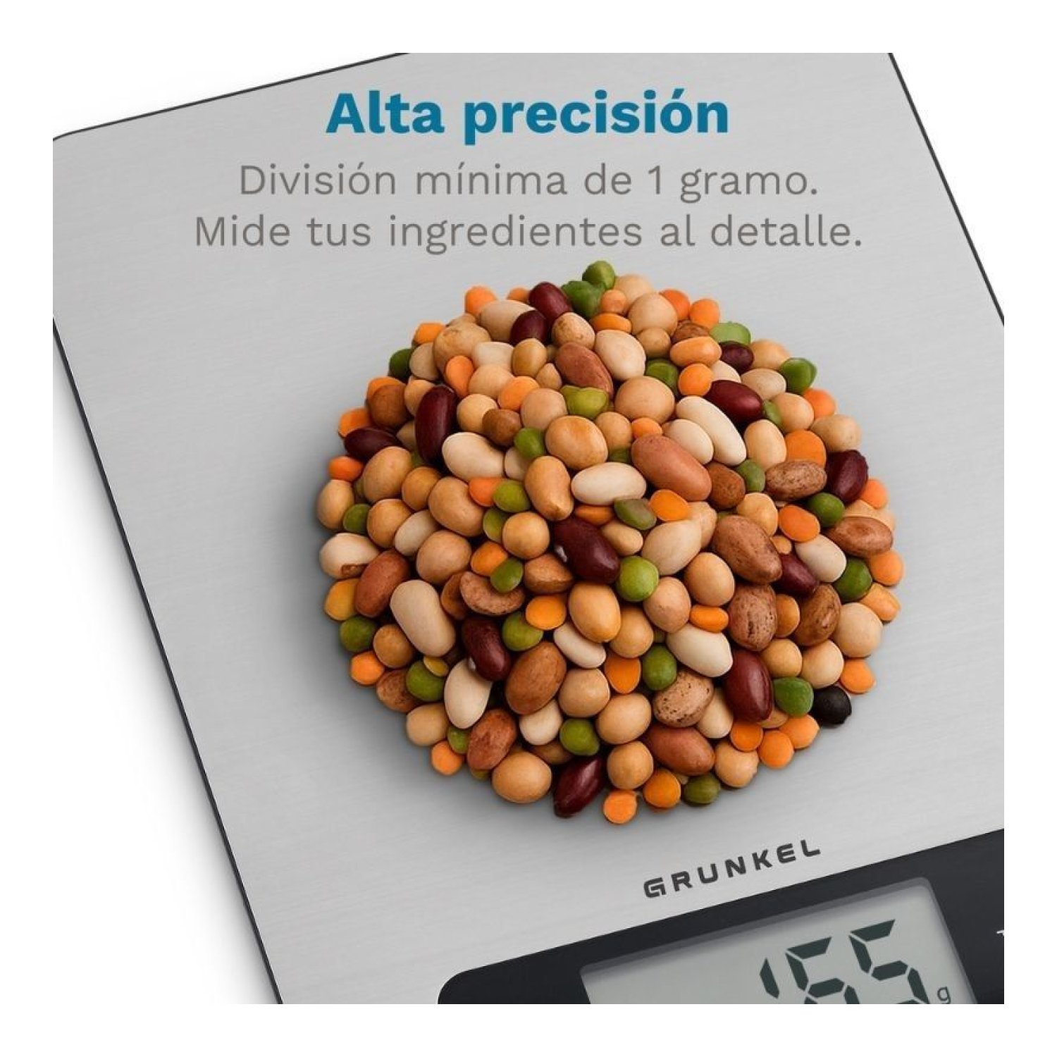 Grunkel BC-COOKXT · Báscula Electrónica Cocina · 5kg · Plata