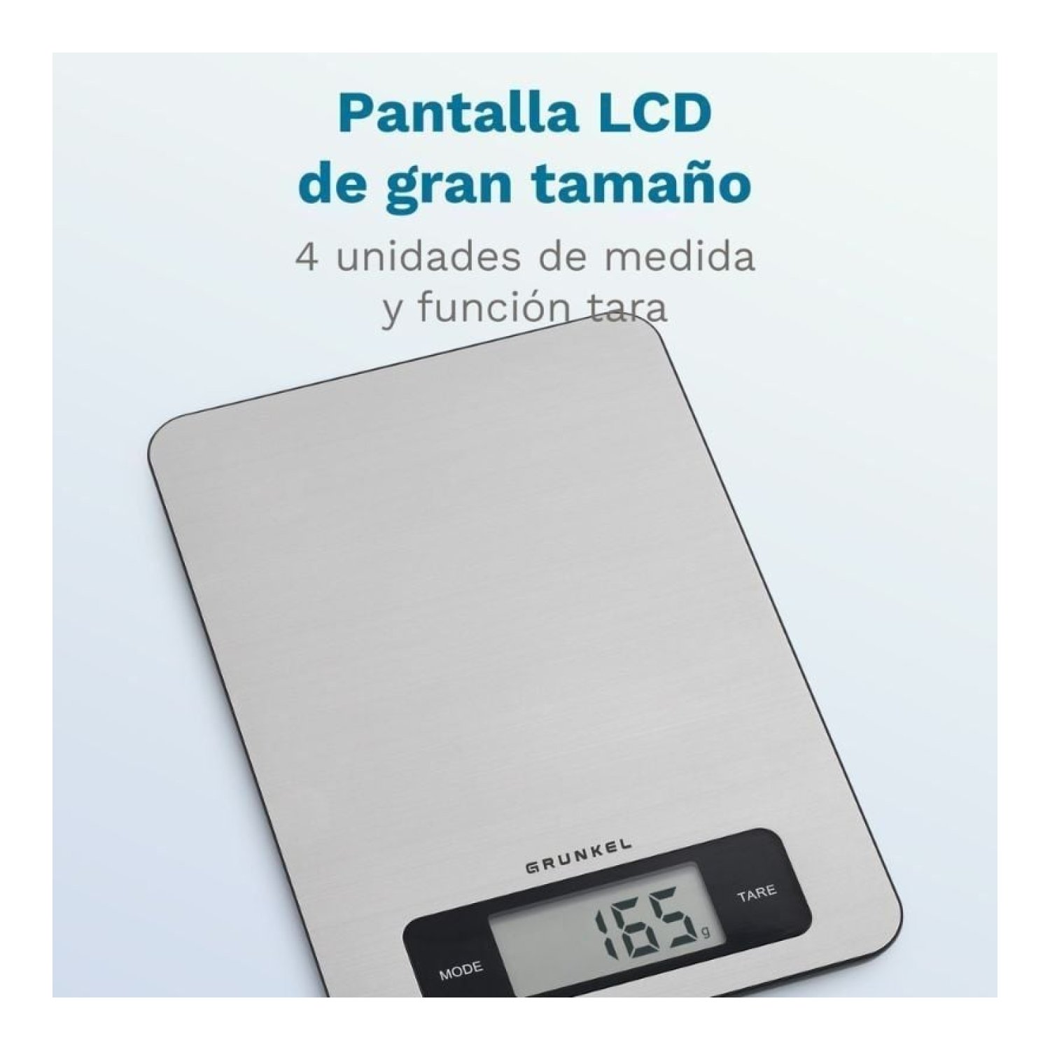 Grunkel BC-COOKXT · Báscula Electrónica Cocina · 5kg · Plata
