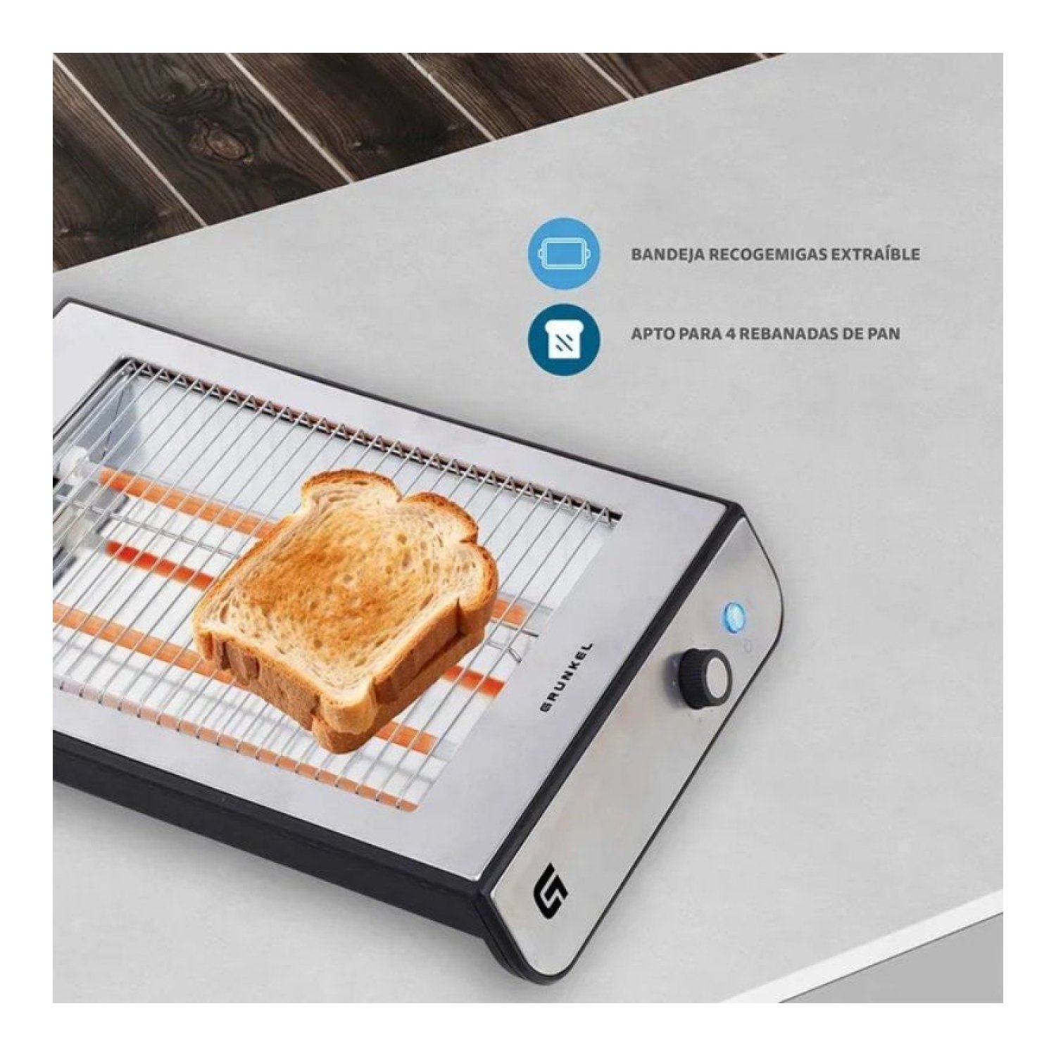 Grunkel TSP-INOX · Tostador Inox · 600W · Plata