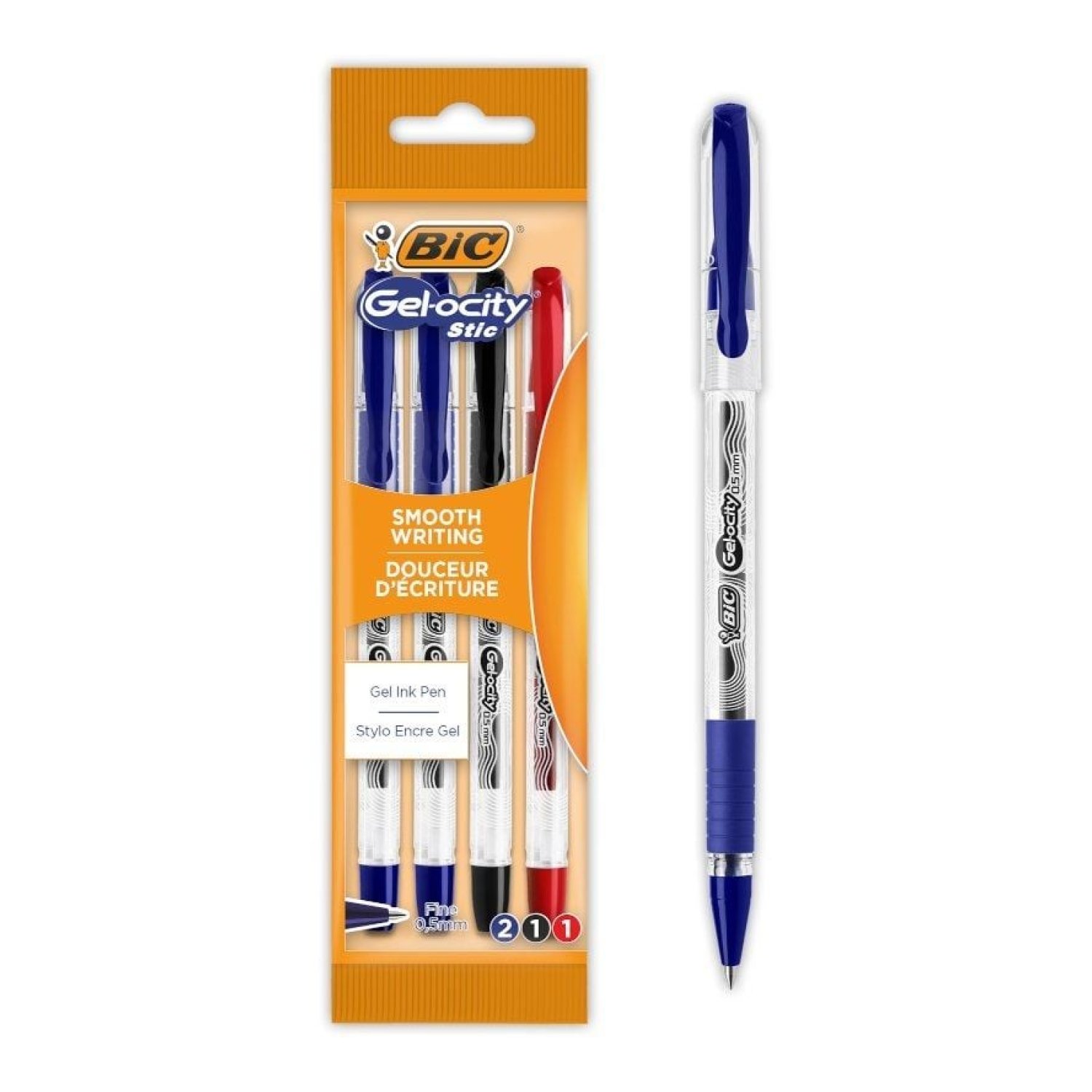 Bic Gelocity Stic · Bolígrafos Gel Retráctil · Pack 4 unidades · Surtidos