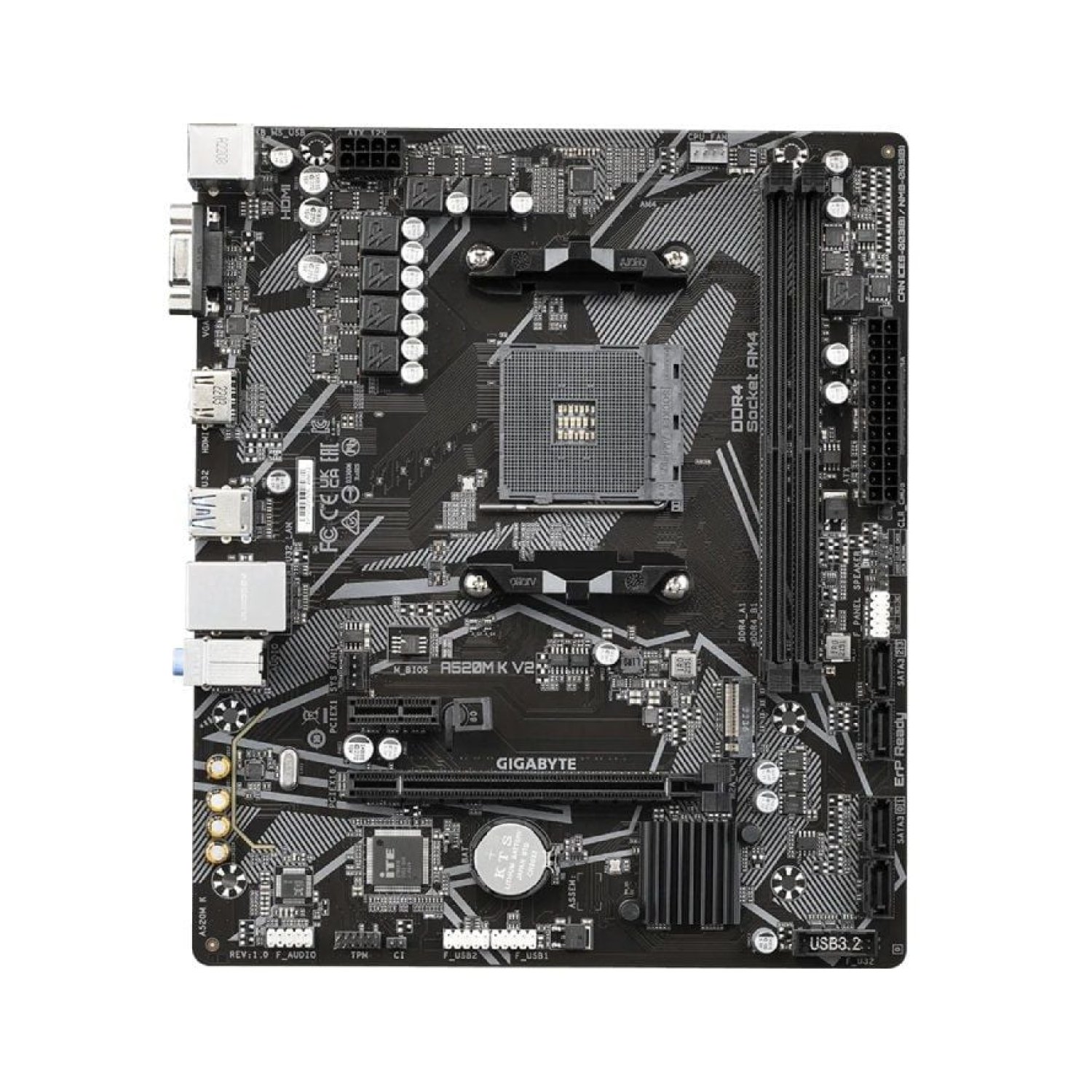 Gigabyte A520M K V2 · Socket AM4 · DDR4 · PCIe 3.0 · Micro ATX