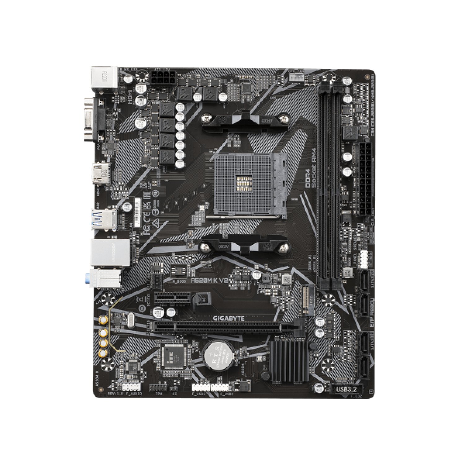 Gigabyte A520M K V2 · Socket AM4 · DDR4 · PCIe 3.0 · Micro ATX