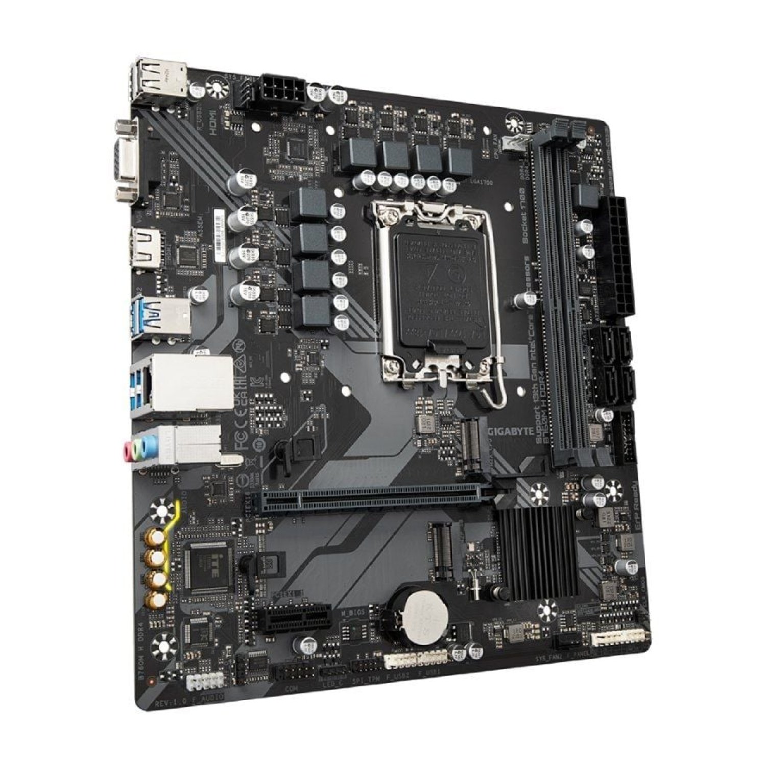 Gigabyte B760M H · Socket 1700 · Micro ATX · DDR4 · PCIe 4.0