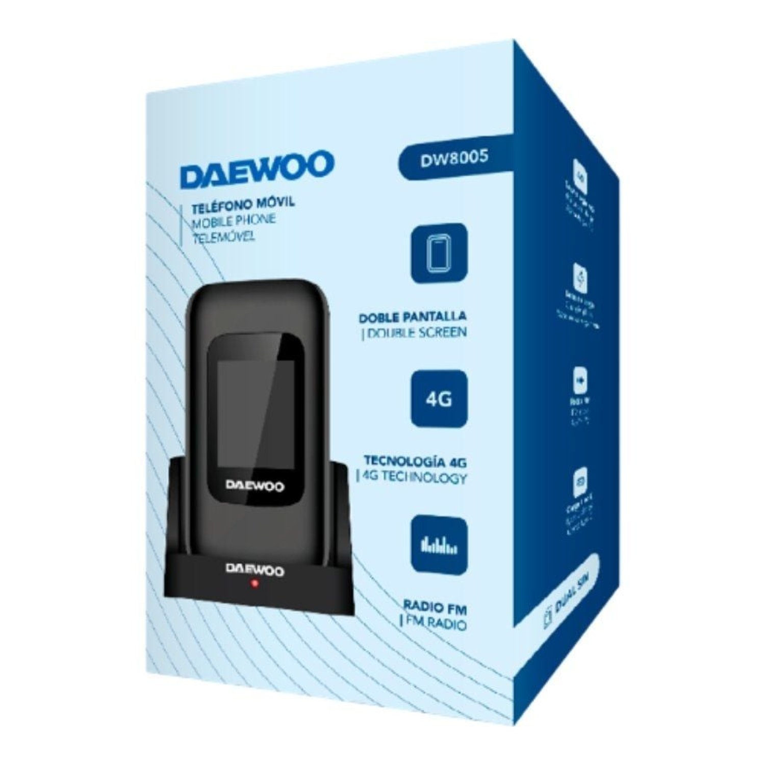Daewoo DW8005 · Móvil Personas Mayores · 4G · Negro