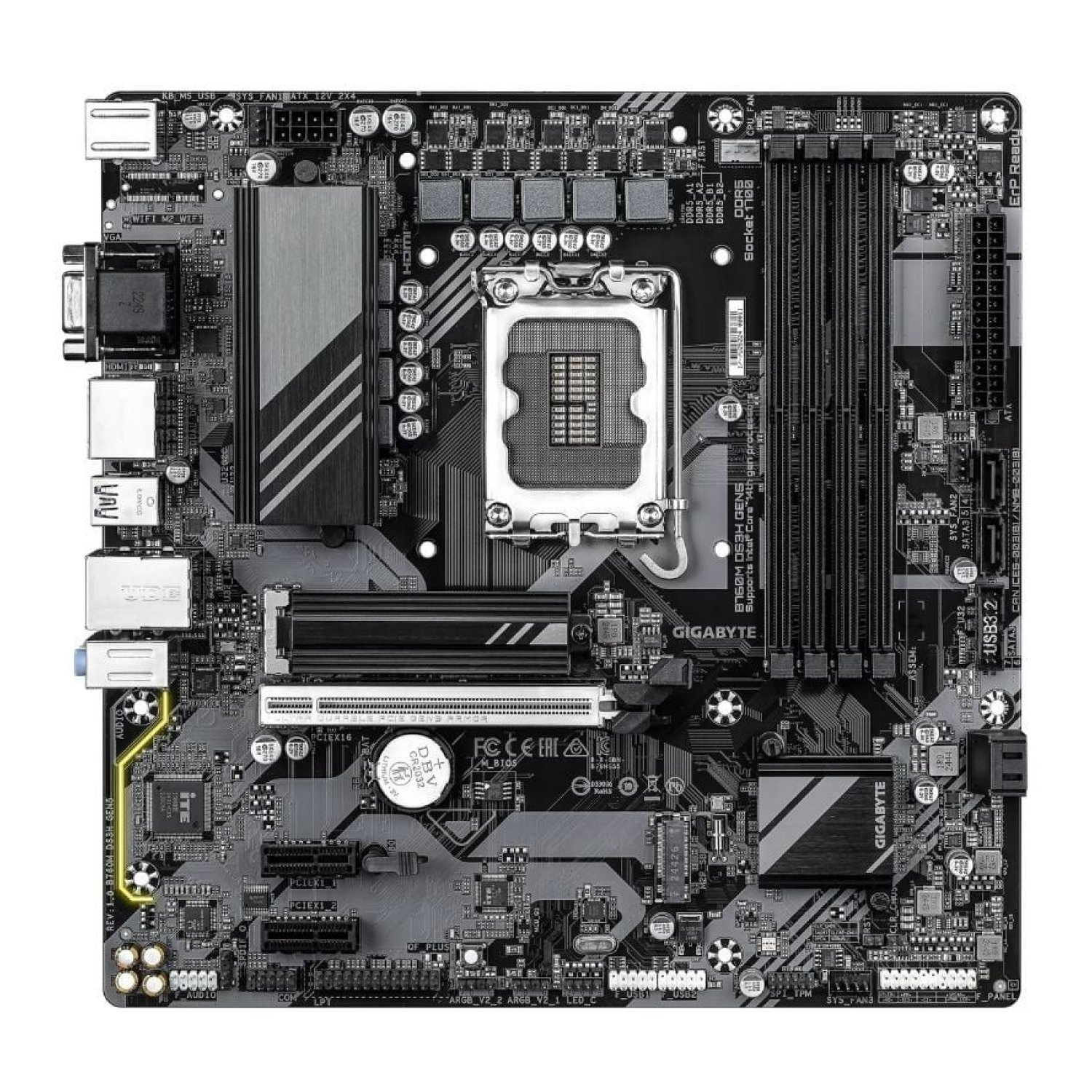 Gigabyte B760M DS3H Gen5 · Socket 1700 · DDR5 · PCIe 5.0 · Micro ATX