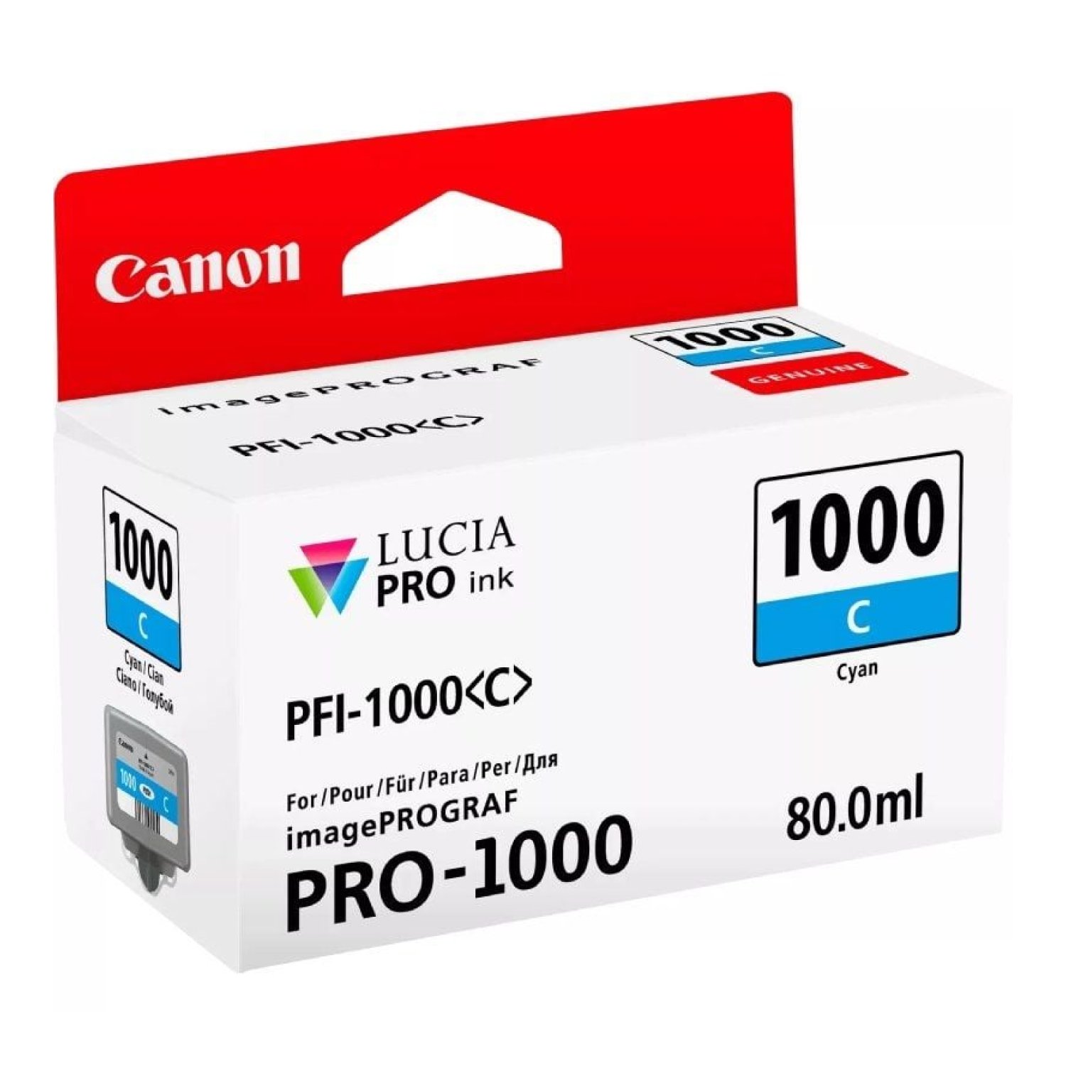 Canon PFI-1000C · Cartucho de Tinta Original · Cian
