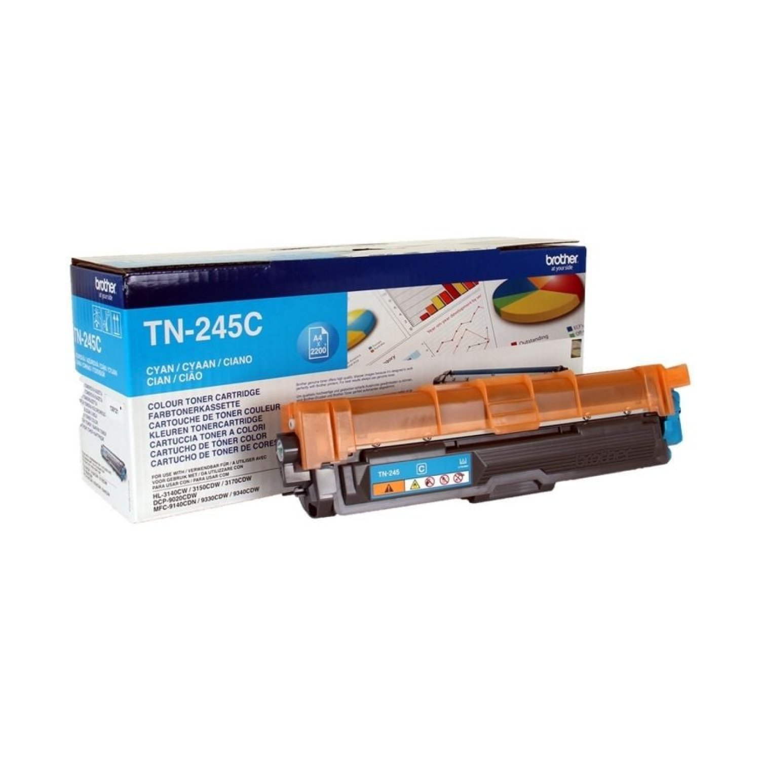Brother TN-245C · Tóner Original · Alta Capacidad · Cian
