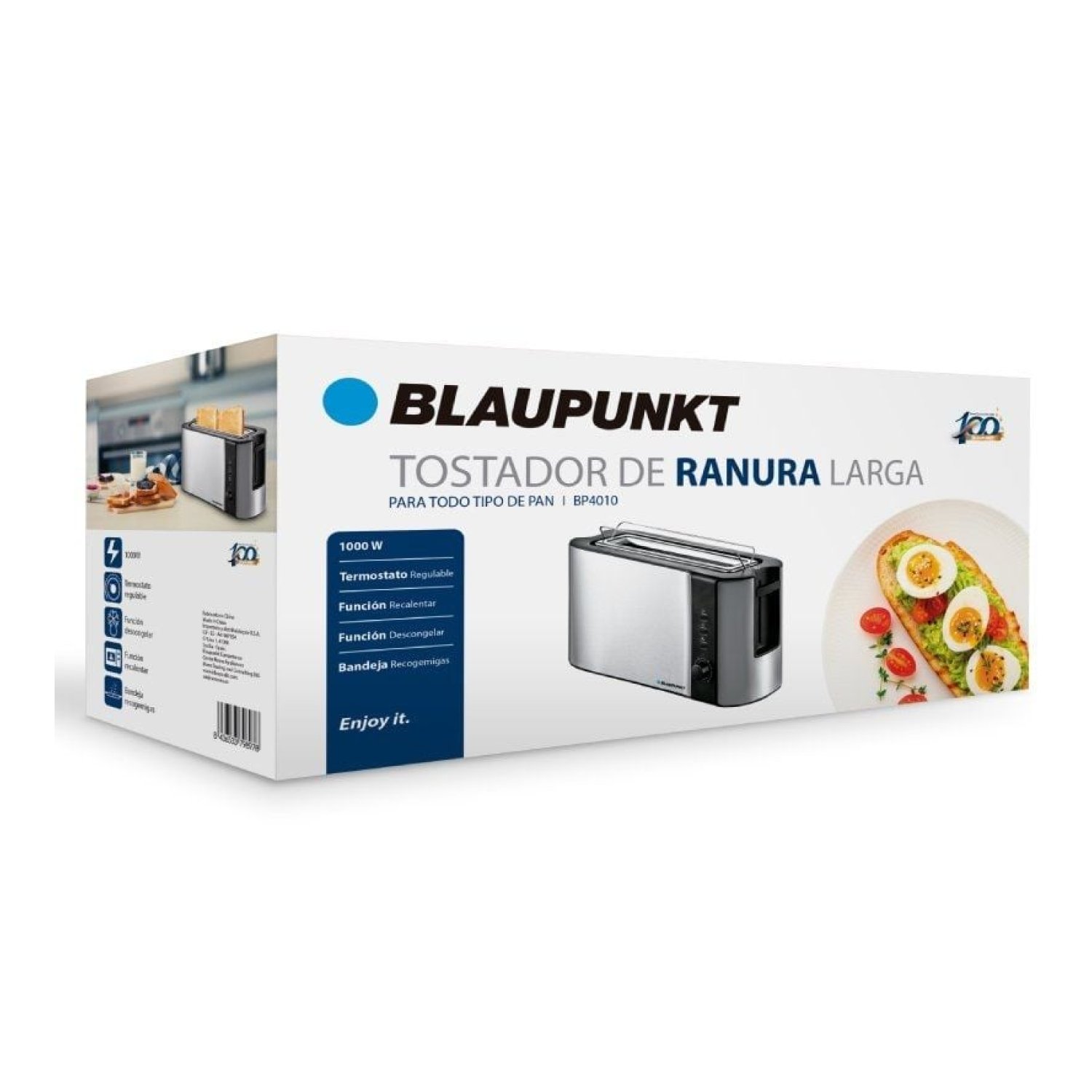 Blaupunkt BP4010 · Tostador · 1000W · Acero Inoxidable