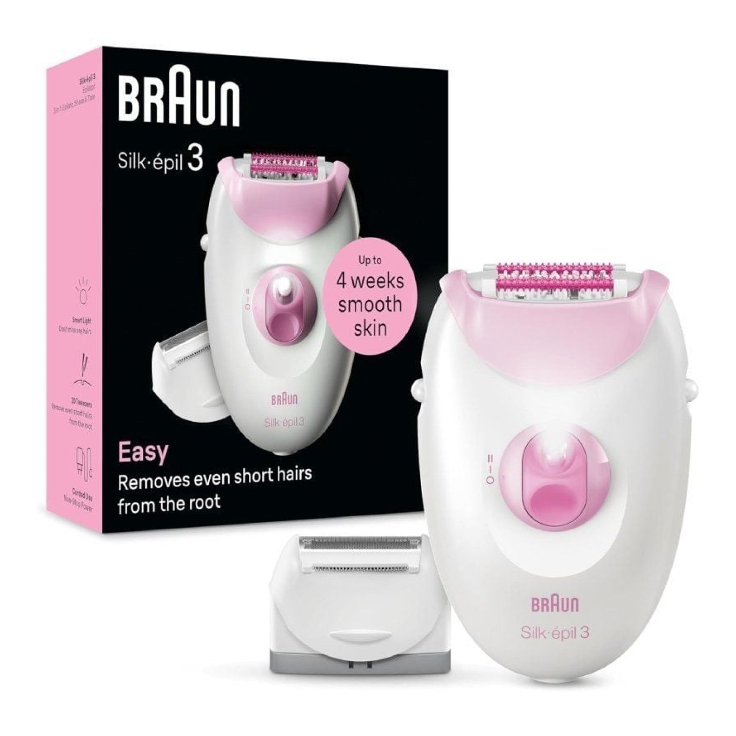 Braun Silk-épil Series 3 · Depiladora Eléctrica · Con Cable · 3 Accesorios